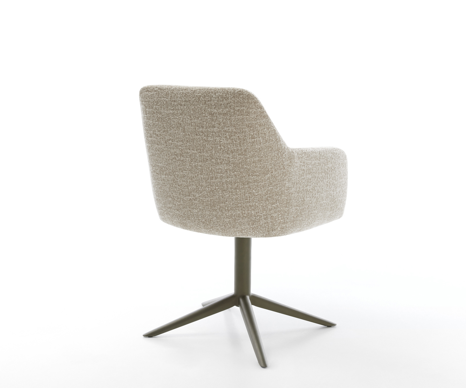 Jídelní židle Greg-Flex tkanina Měkký béžová křížová podnož Titanová barva 360° otočný houpací funkce taštičkové pružiny - Obrázek 5