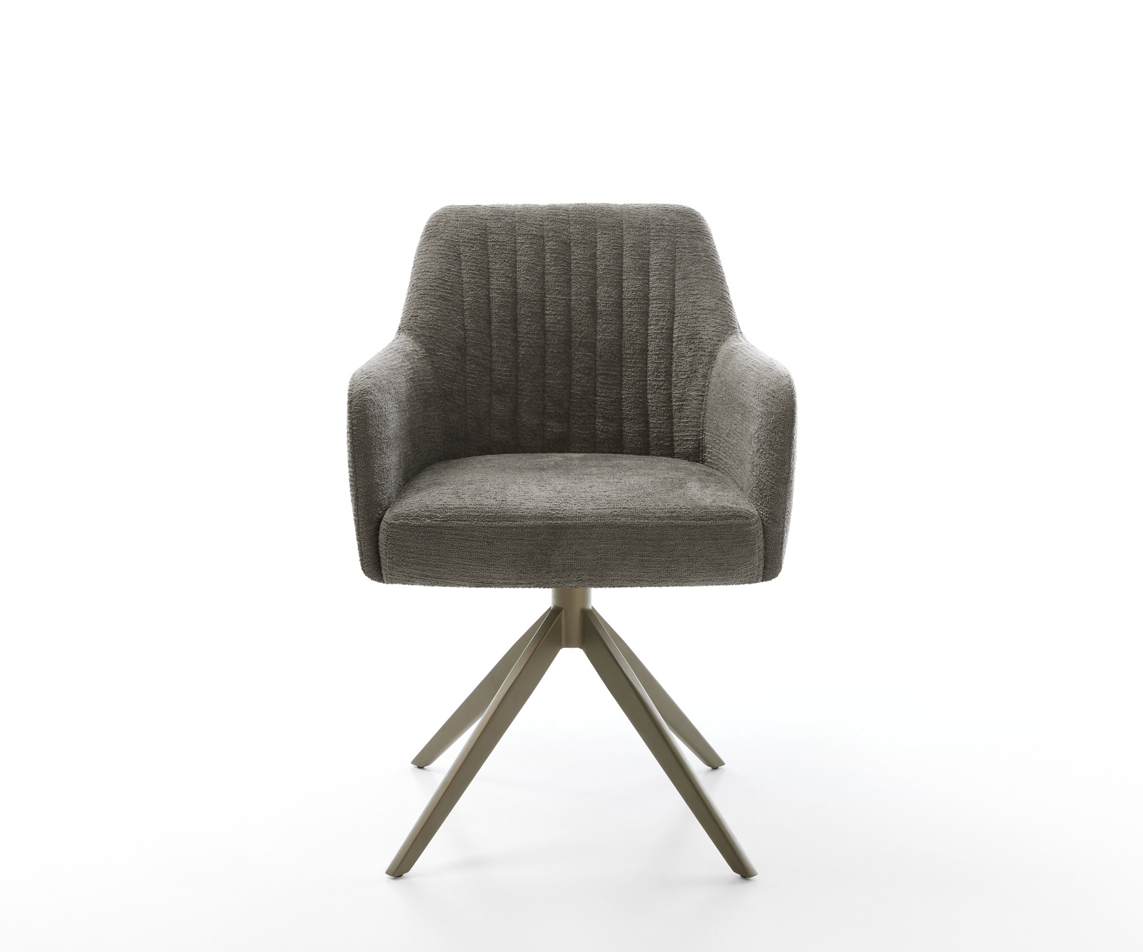 Jídelní židle Greg-Flex bouclé měkký tmavě béžová křížová podnož široká titanová barva 360° otočný houpací funkce taštičkové pružiny - Obrázek 2