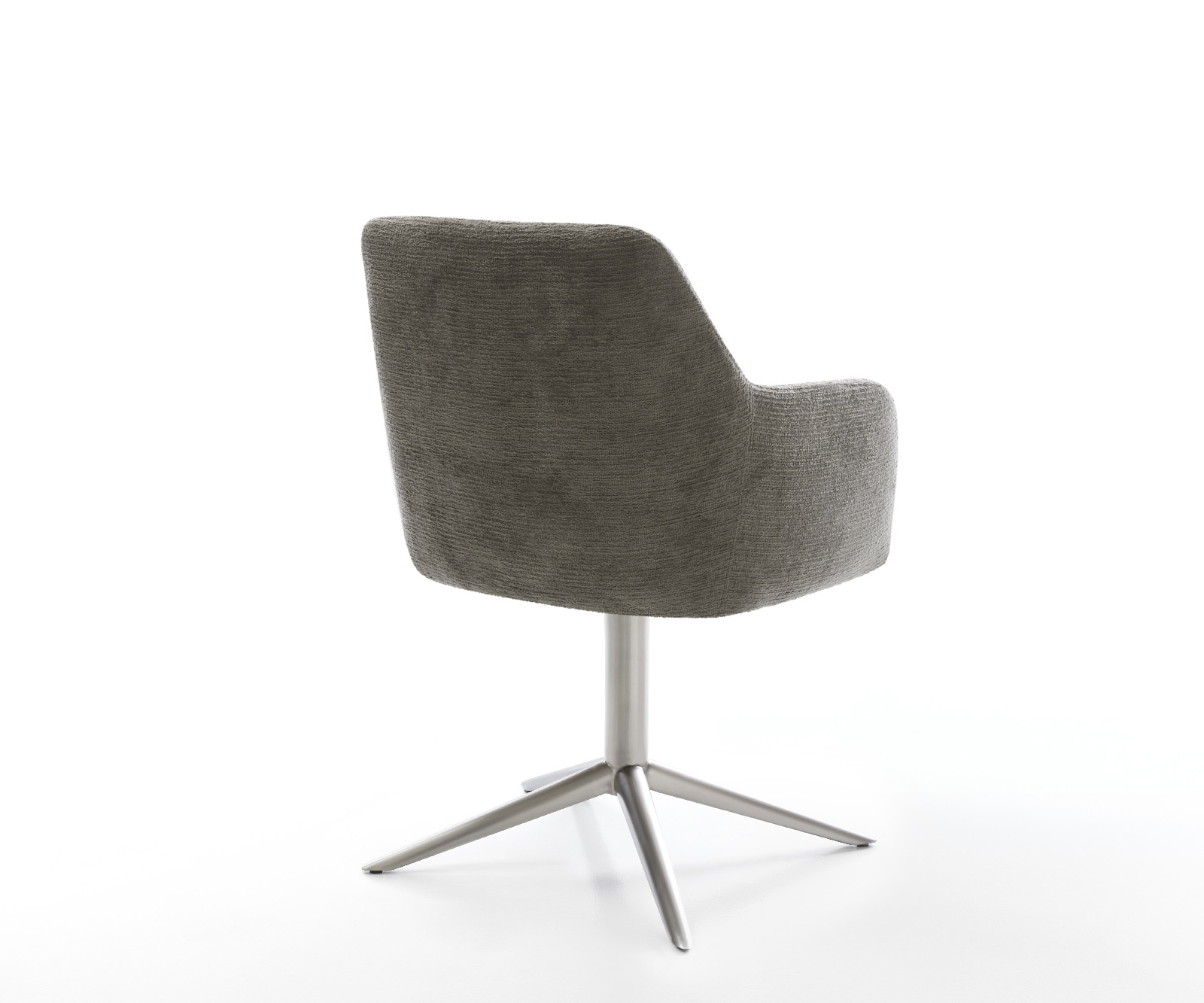 Jídelní židle Greg-Flex bouclé měkký tmavě béžová křížová podnož nerezová ocel 360° otočný houpací funkce taštičkové pružiny - Obrázek 5