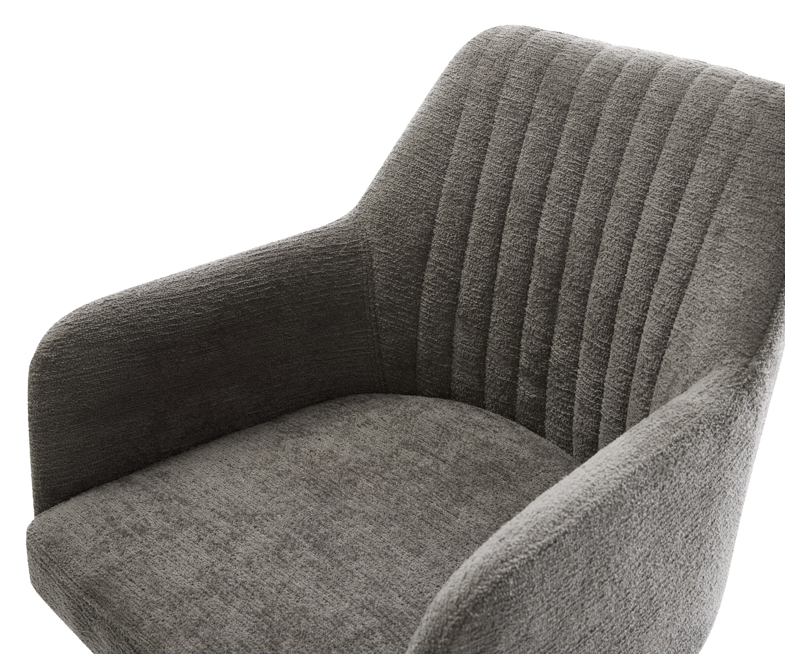 Jídelní židle Greg-Flex bouclé měkký tmavě béžová křížová podnož bílá 360° otočný houpací funkce taštičkové pružiny - Obrázek 4