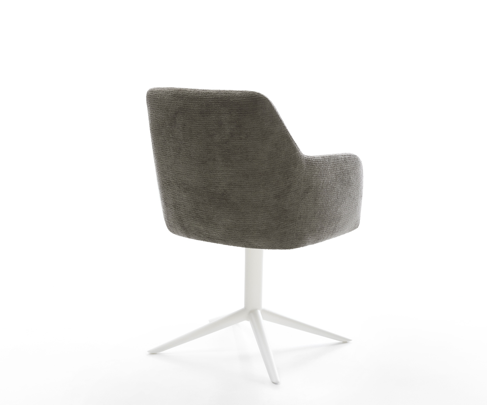 Jídelní židle Greg-Flex bouclé měkký tmavě béžová křížová podnož bílá 360° otočný houpací funkce taštičkové pružiny - Obrázek 5