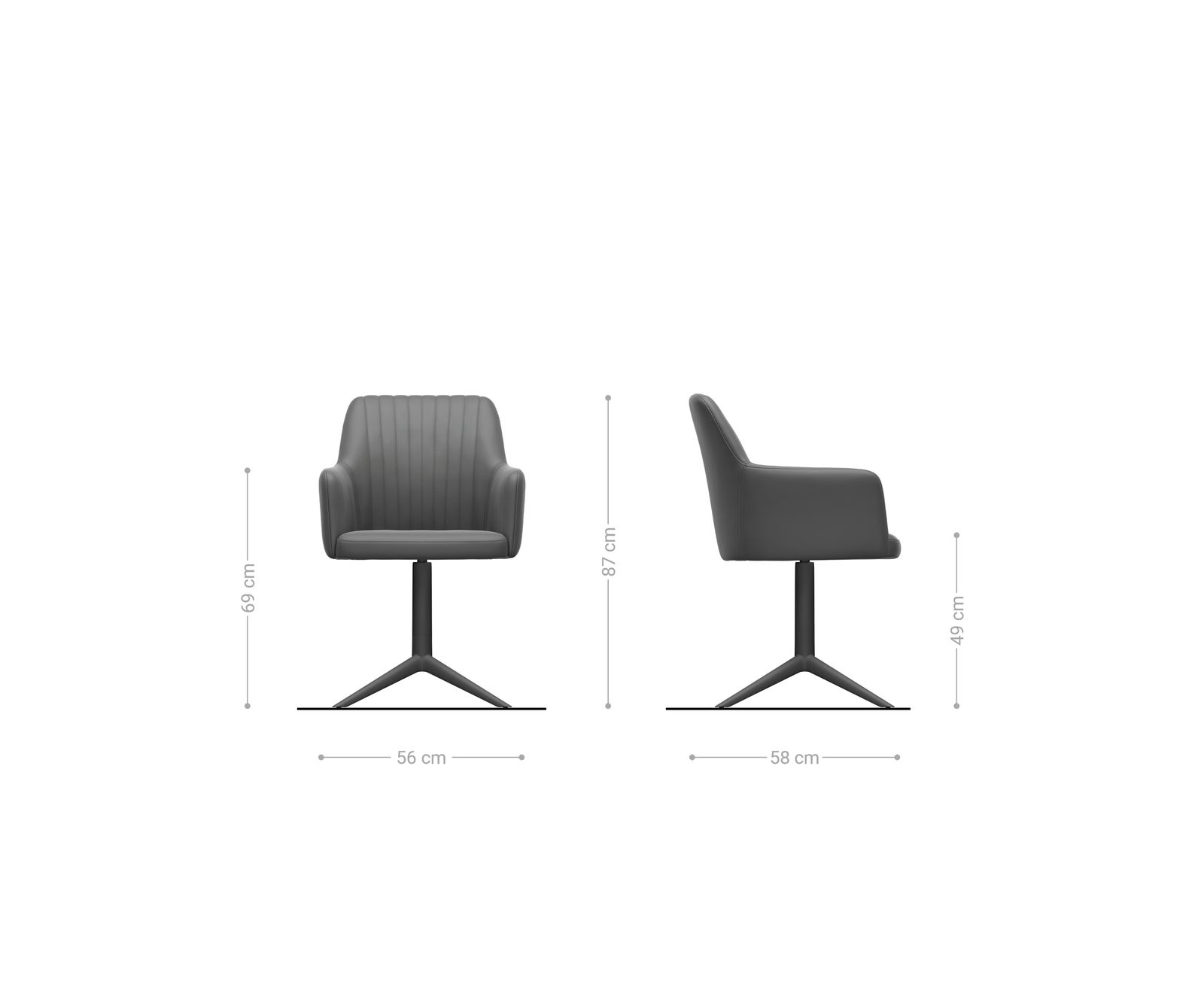 Jídelní židle Greg-Flex bouclé měkký tmavě béžová křížová podnož bílá 360° otočný houpací funkce taštičkové pružiny - Obrázek 6