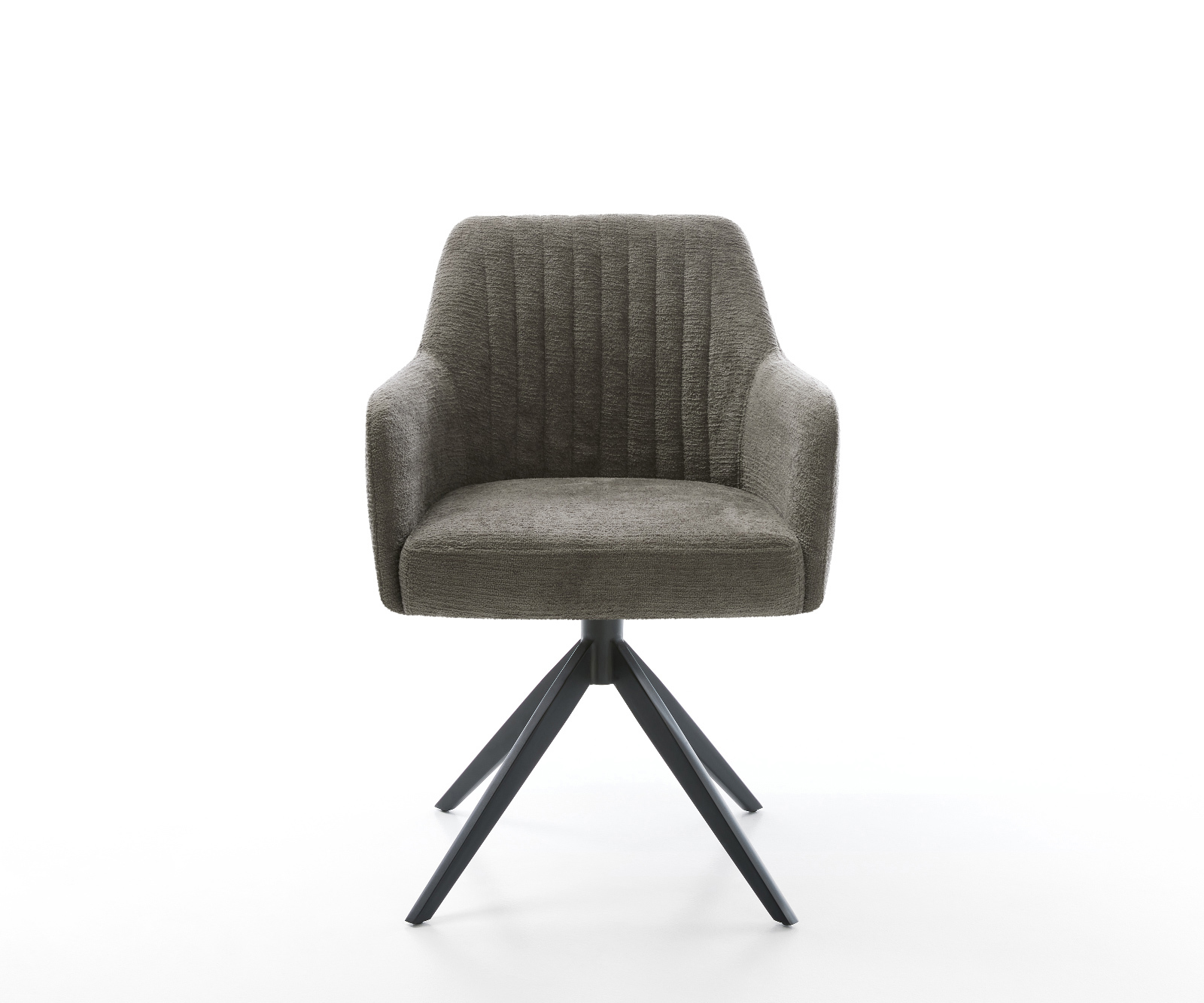 Jídelní židle Greg-Flex bouclé měkký tmavě béžová křížová podnož široká černá 360° otočný houpací funkce taštičkové pružiny - Obrázek 2