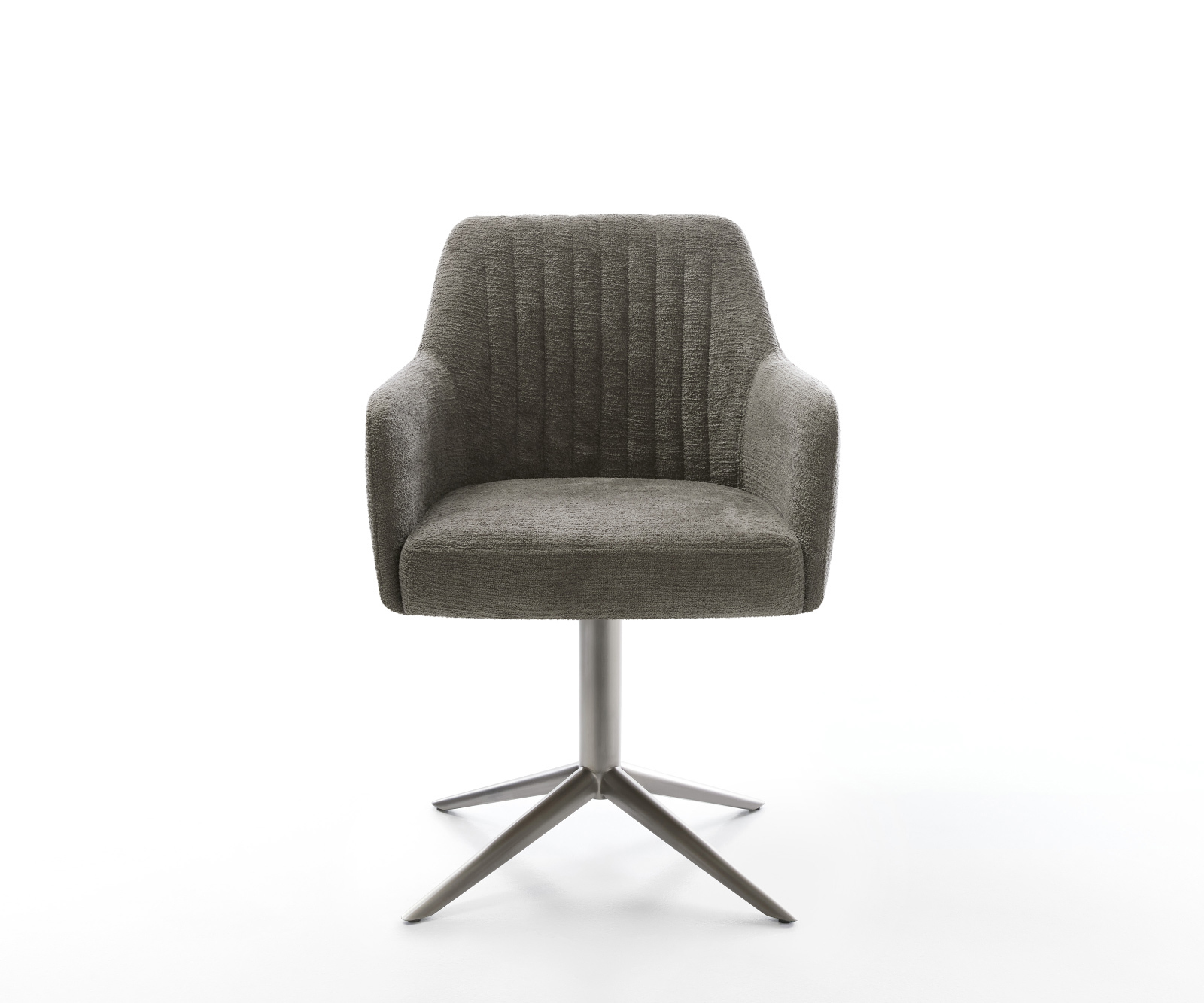 Jídelní židle Greg-Flex bouclé měkký tmavě béžová křížová podnož grafit 360° otočný houpací funkce taštičkové pružiny - Obrázek 2