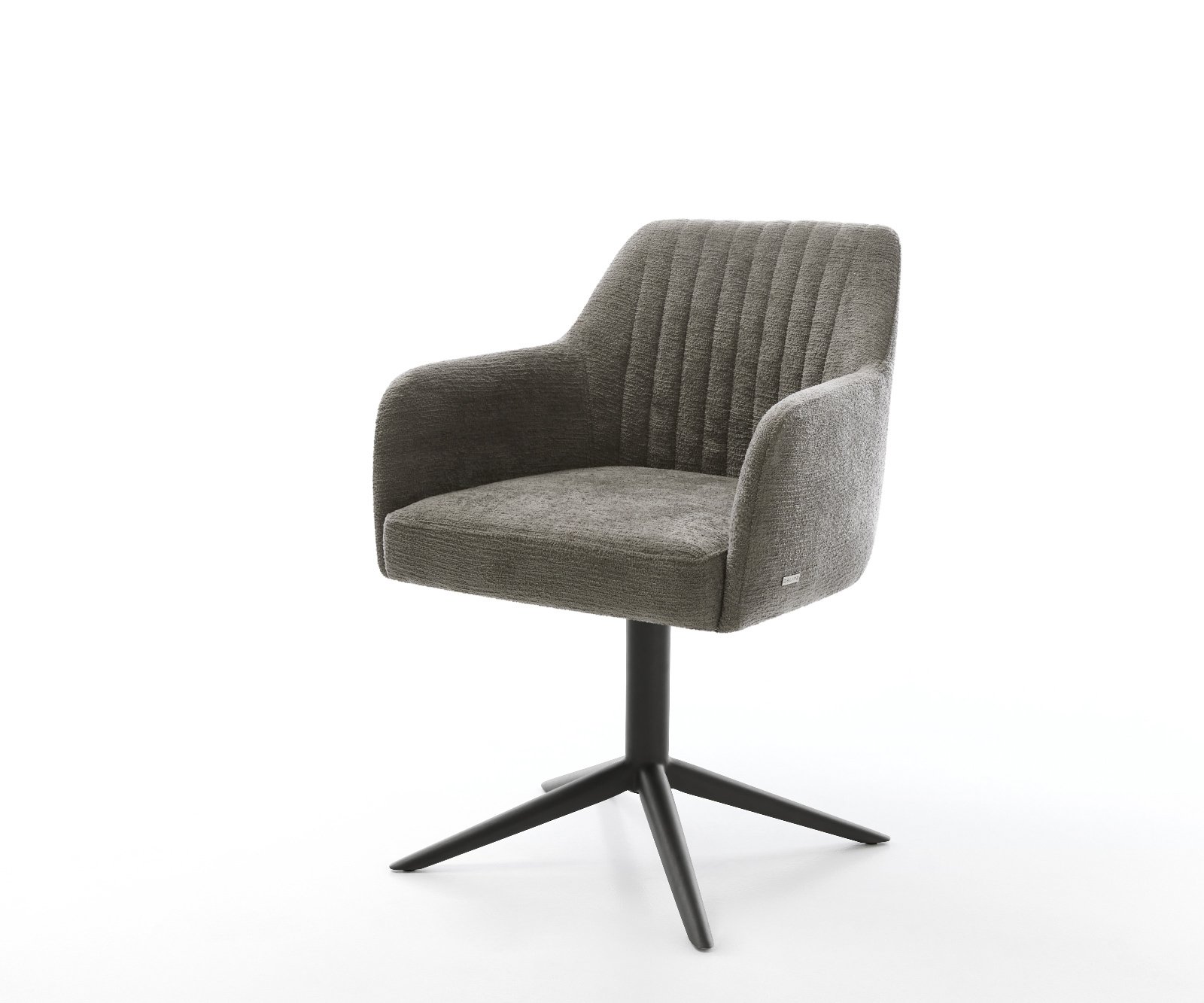 Jídelní židle Greg-Flex bouclé měkký tmavě béžová křížová podnož černá 360° otočný houpací funkce taštičkové pružiny