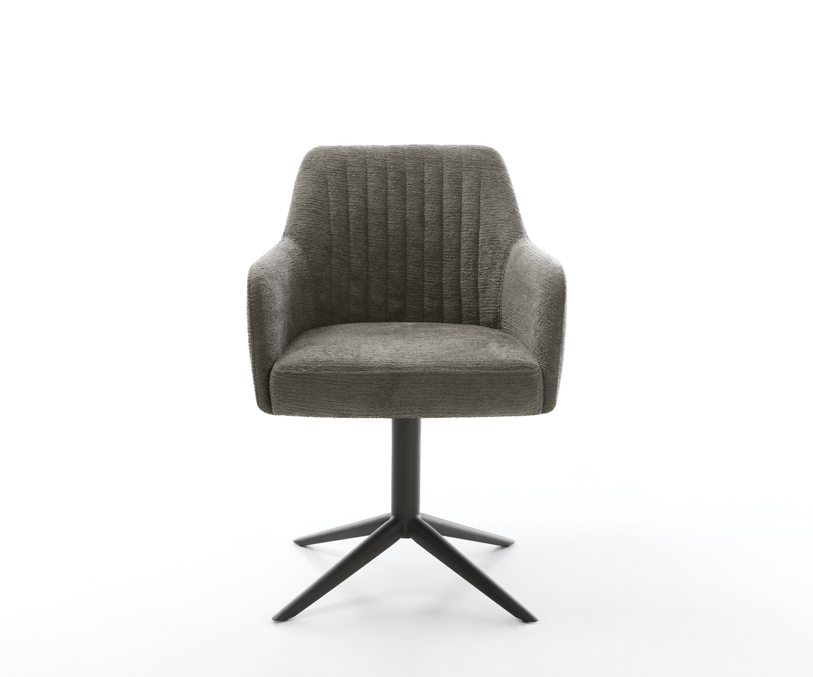 Jídelní židle Greg-Flex bouclé měkký tmavě béžová křížová podnož černá 360° otočný houpací funkce taštičkové pružiny - Obrázek 2