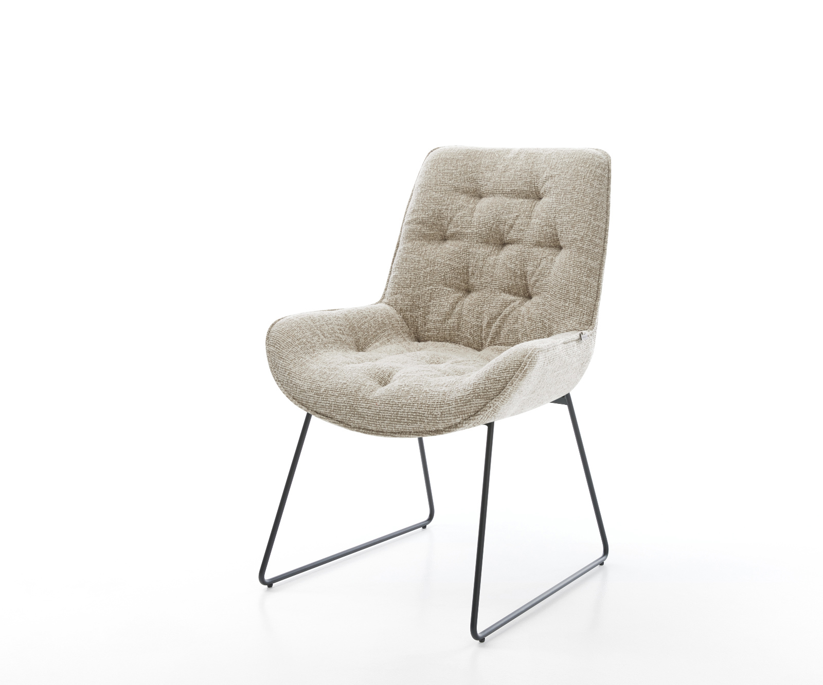 Jídelní židle Taimi-Flex látka Měkký béžová tenká podnož černá