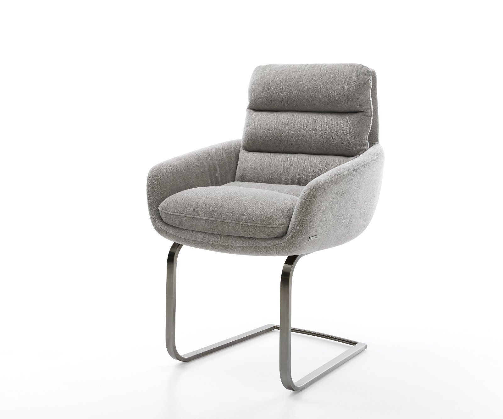 Jídelní židle Abelia-Flex s područkami strukturovaná látka Měkký šedá jídelní židle plochá grafitová