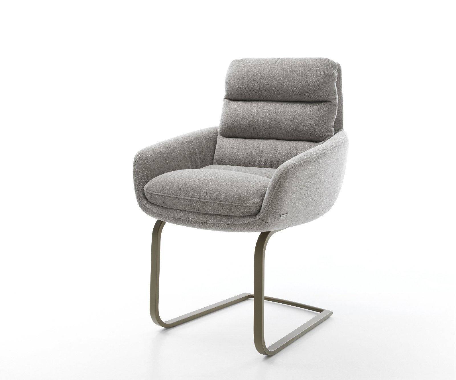 Jídelní židle Abelia-Flex s područkami strukturovaná látka Měkký šedá konzolová podnož plochá Titanová barva
