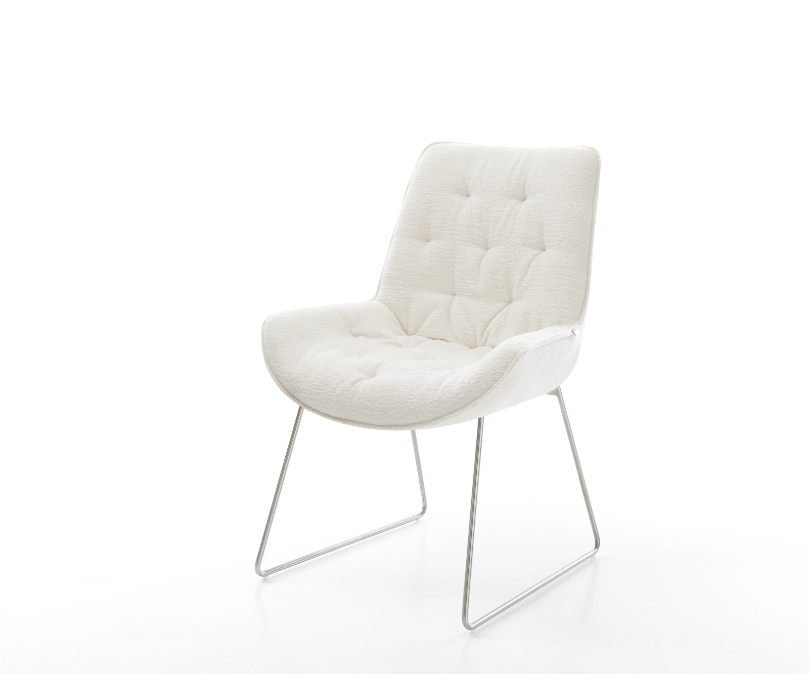 Jídelní židle Taimi-Flex bouclé měkký béžová tenká podnož nerezová ocel