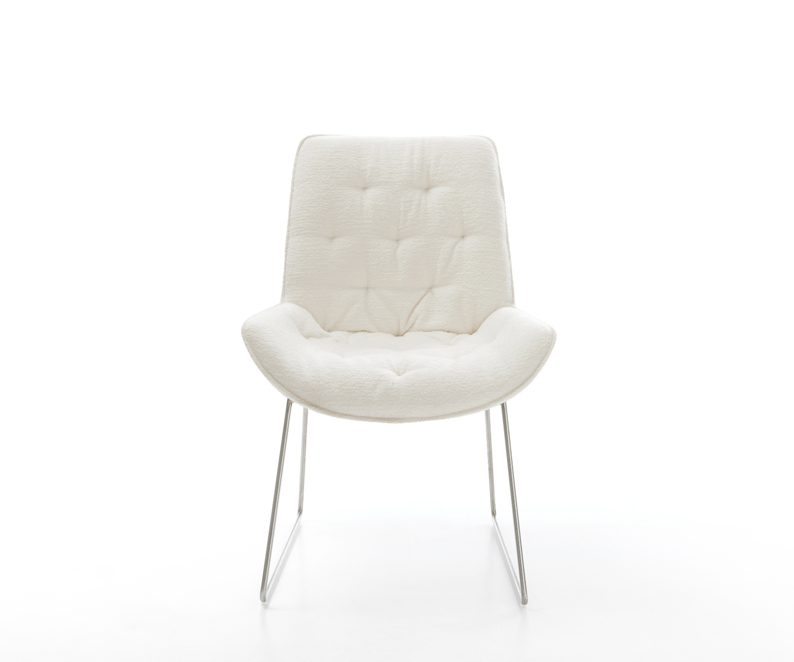 Jídelní židle Taimi-Flex bouclé měkký béžová tenká podnož nerezová ocel - Obrázek 2