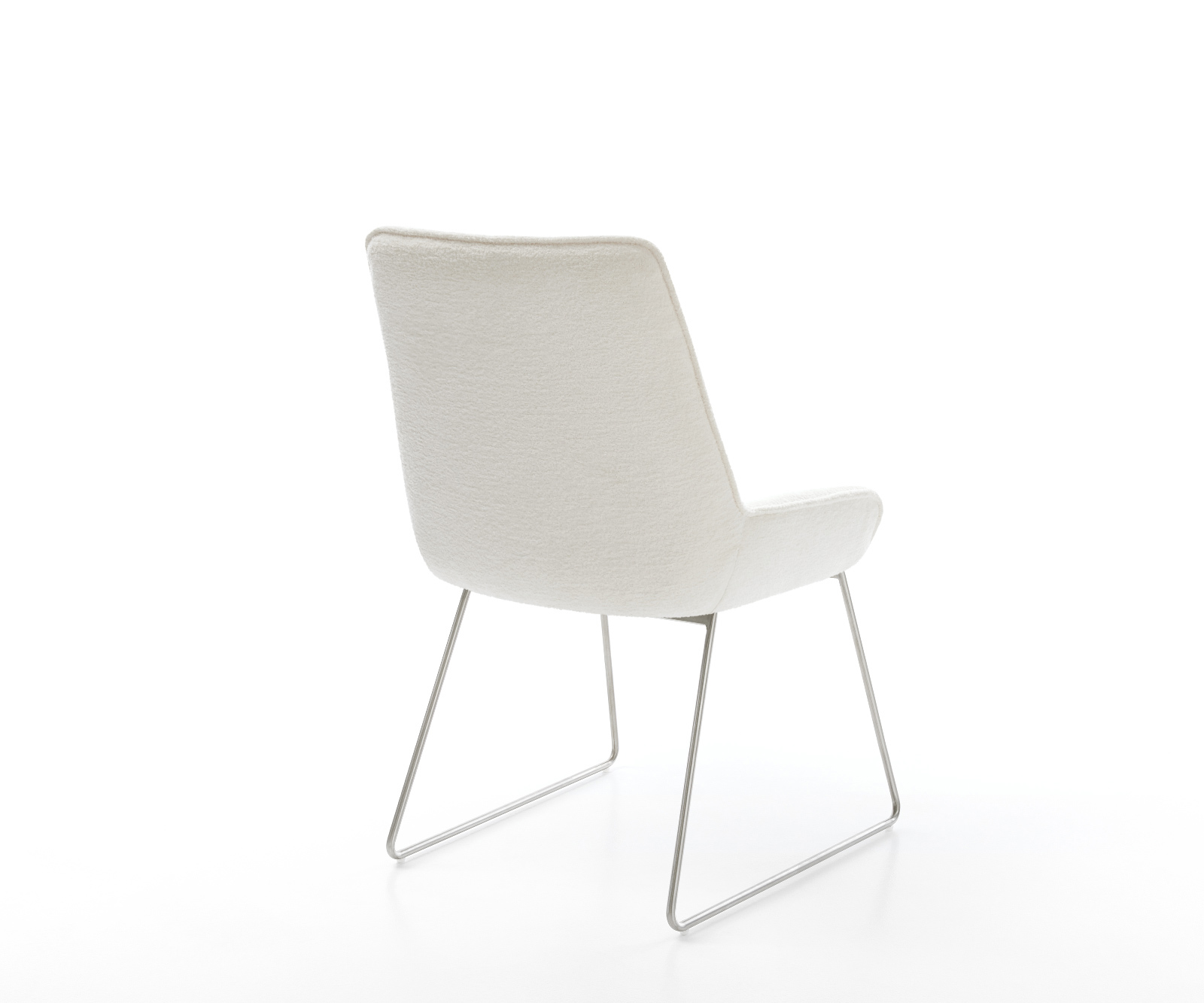 Jídelní židle Taimi-Flex bouclé měkký béžová tenká podnož nerezová ocel - Obrázek 5