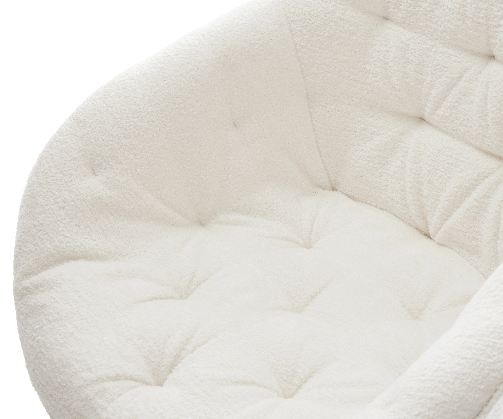 Jídelní židle Gaio-Flex bouclé měkký béžová křížová podnož široká černá 360° otočný houpací funkce - Obrázek 4