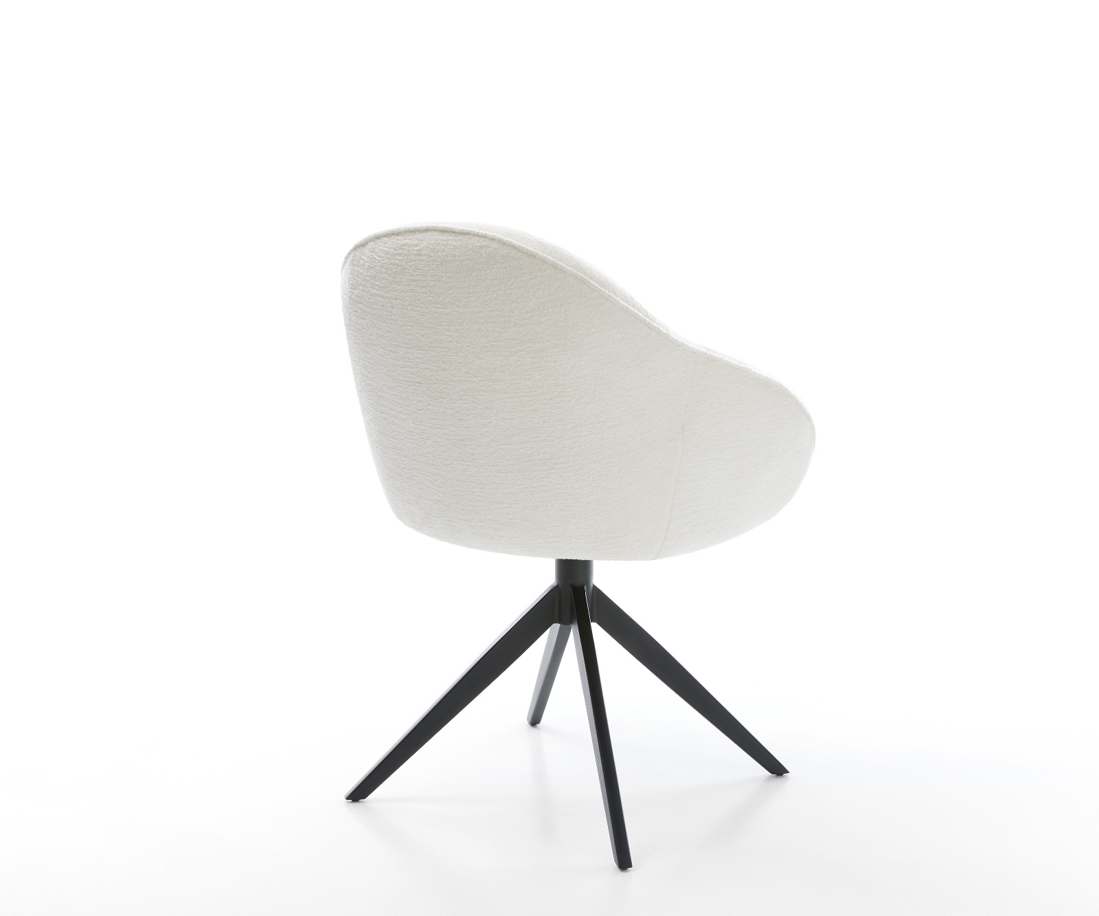 Jídelní židle Gaio-Flex bouclé měkký béžová křížová podnož široká černá 360° otočný houpací funkce - Obrázek 5