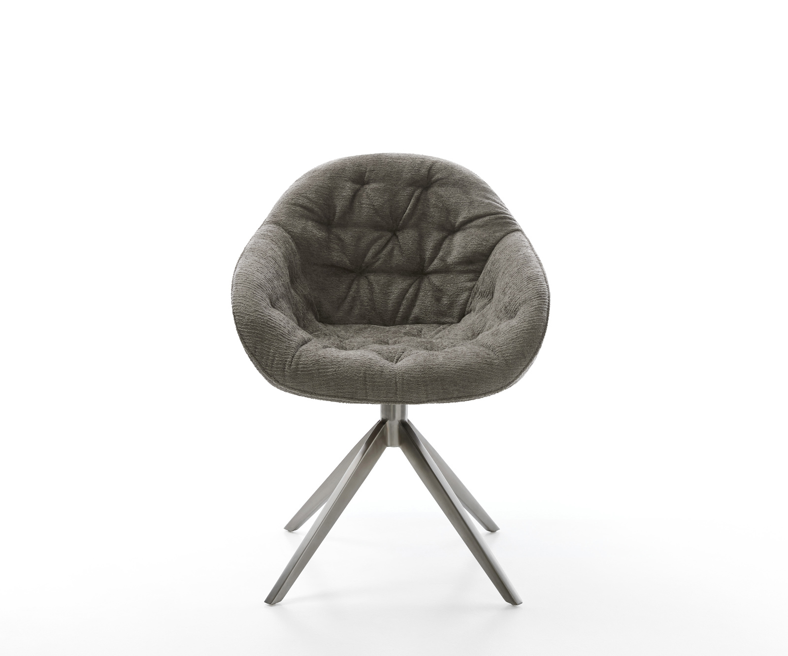 Jídelní židle Gaio-Flex bouclé měkký tmavě béžová křížová podnož široká grafitová 360° otočná houpací funkce - Obrázek 2