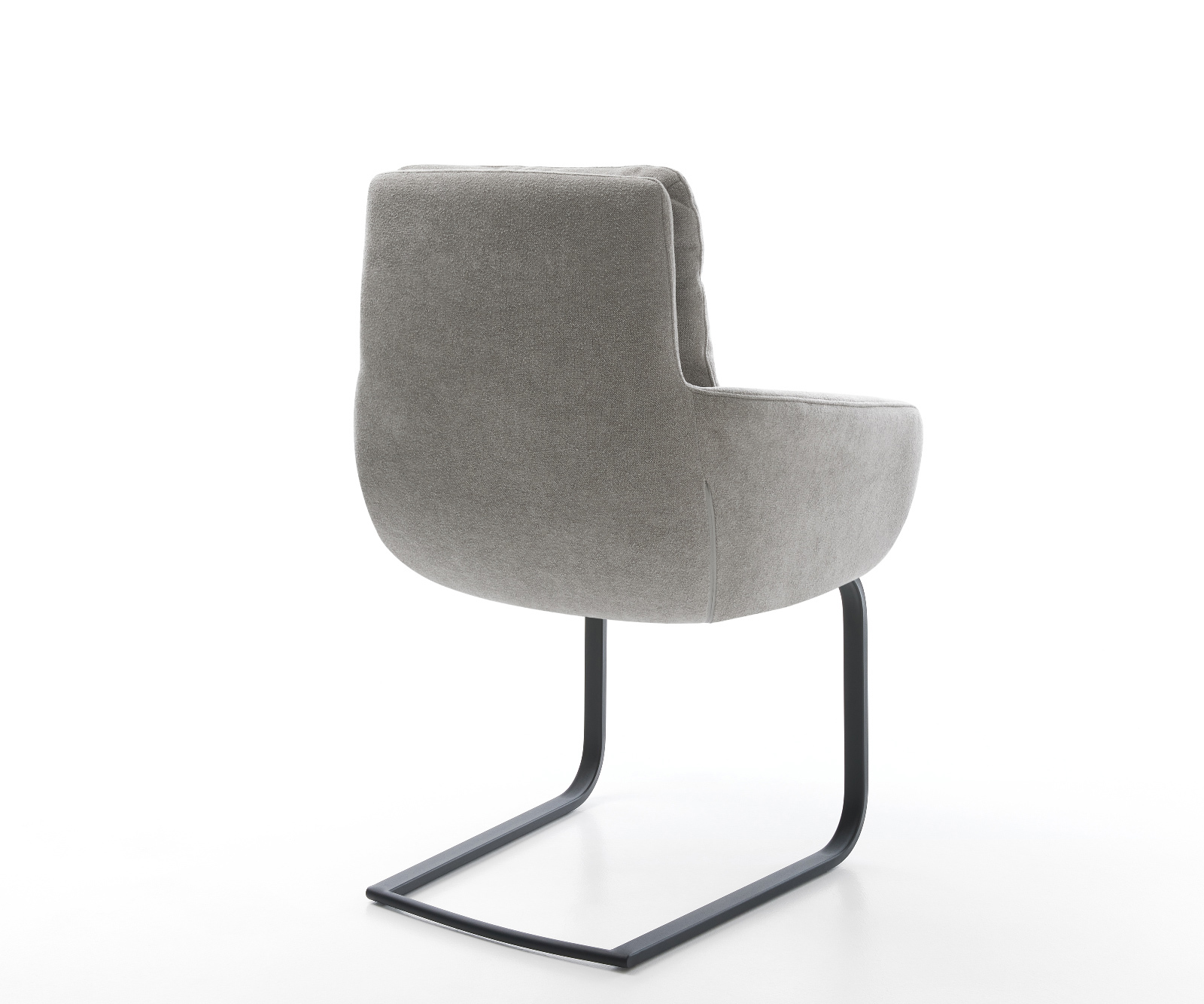 Jídelní židle Abelia-Flex s područkami strukturovaná látka Měkký šedá konzolová podnož plochá černá - Obrázek 5