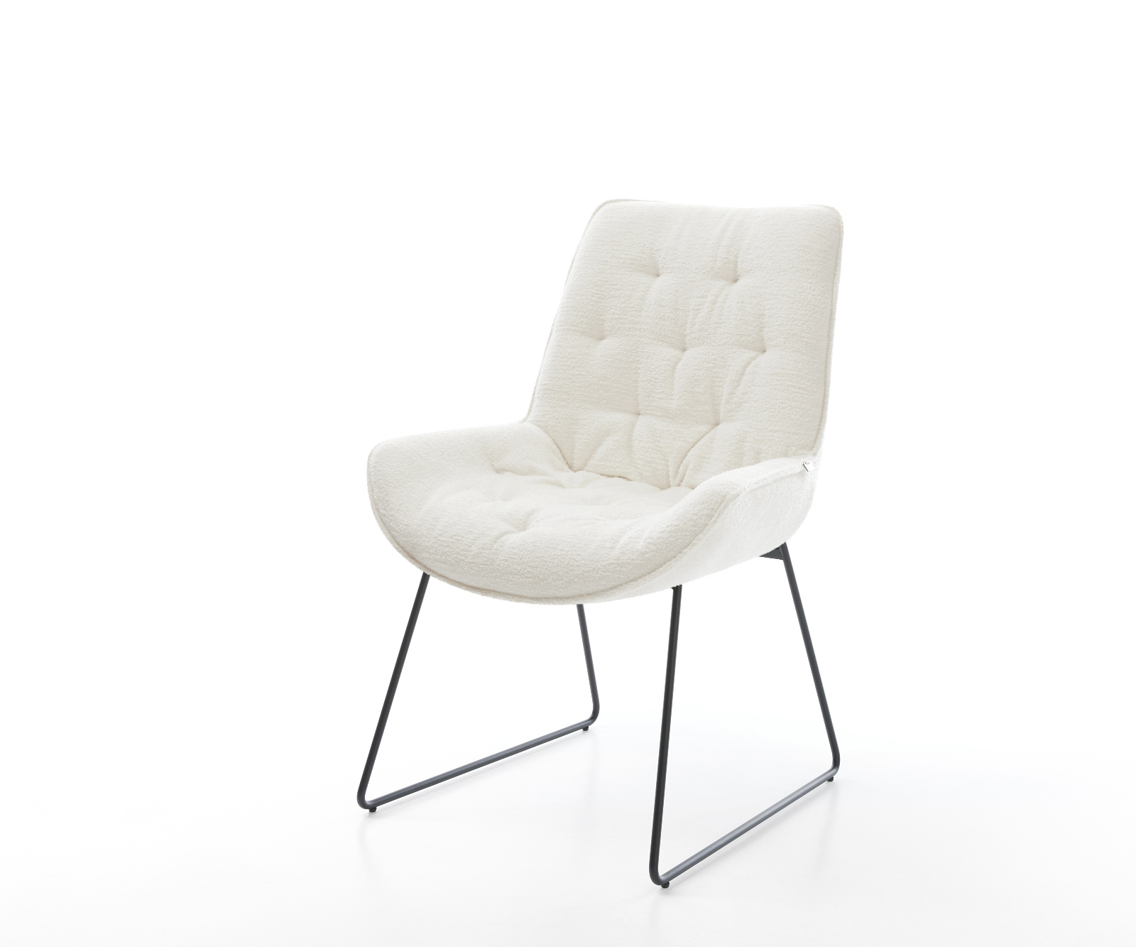 Jídelní židle Taimi-Flex bouclé měkký béžová tenká podnož černá