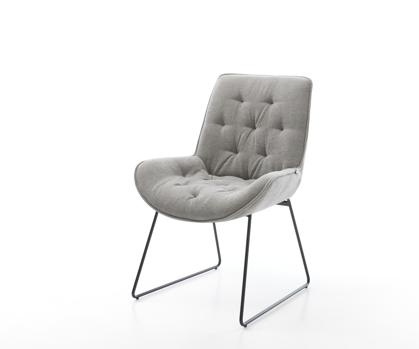 Jídelní židle Taimi-Flex látka Měkký šedá tenká podnož černá