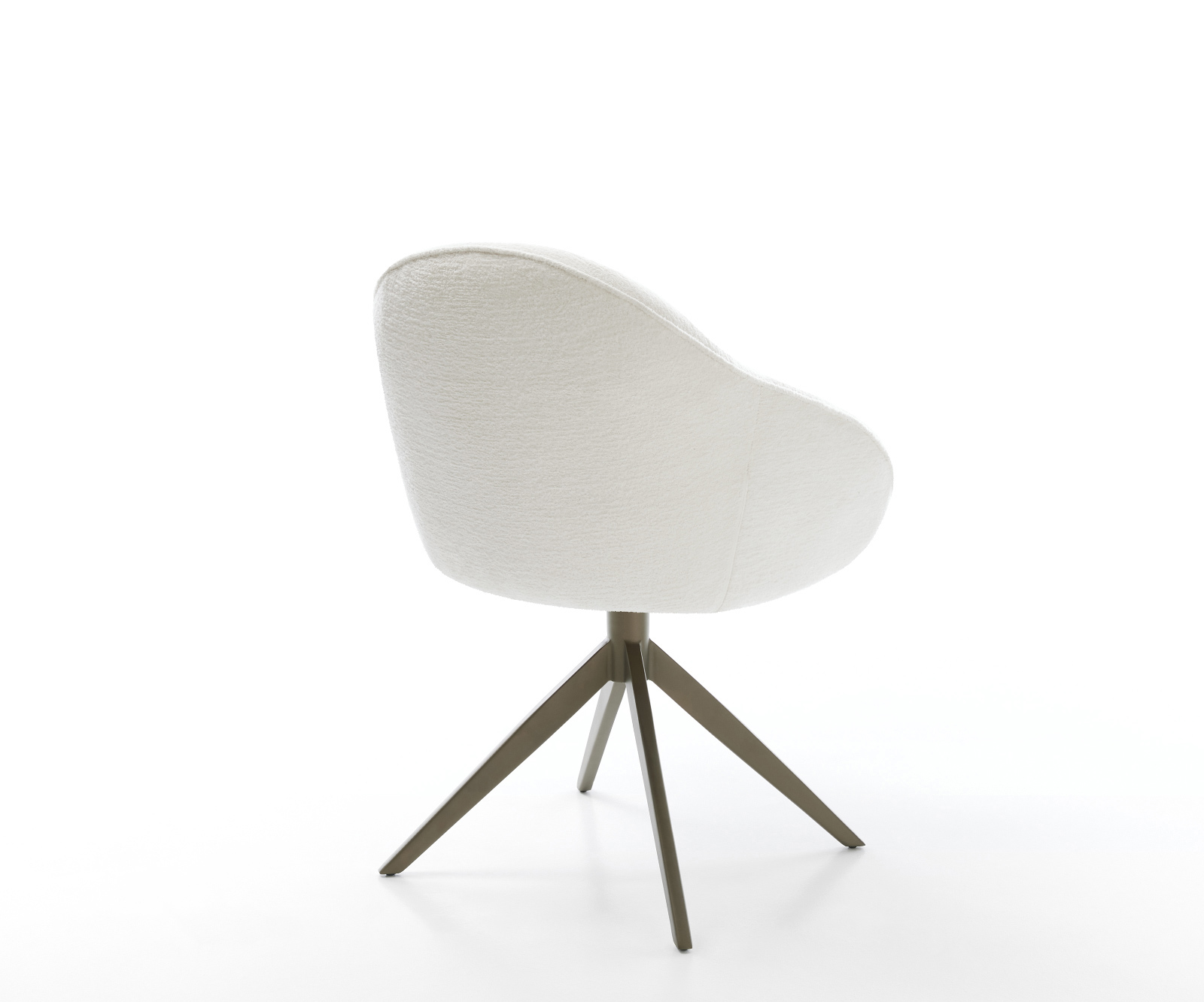 Jídelní židle Gaio-Flex bouclé měkký béžová křížová podnož široká titanová barva 360° otočný houpací funkce - Obrázek 5