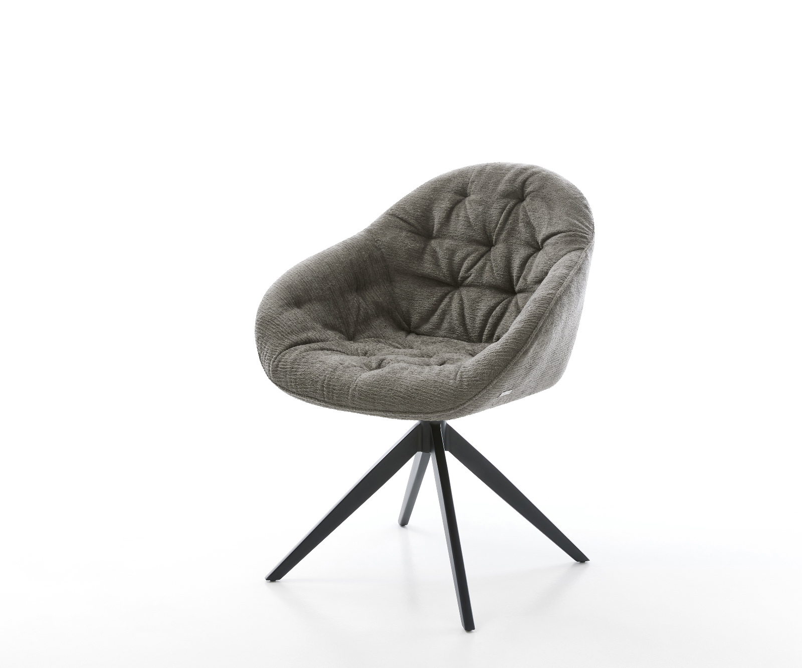 Jídelní židle Gaio-Flex bouclé Měkký tmavě béžová křížová podnož široká černá 360° otočný houpací funkce