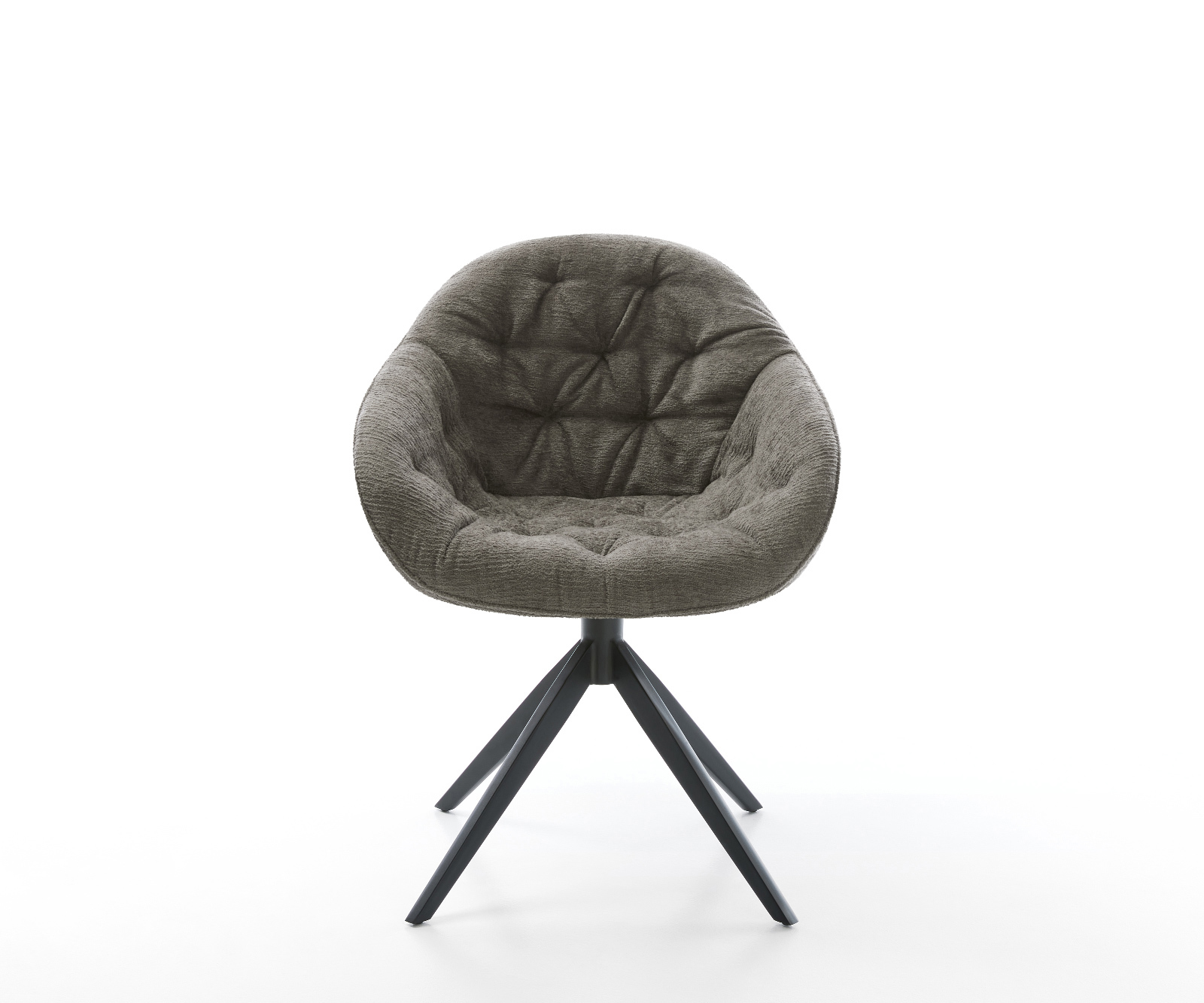 Jídelní židle Gaio-Flex bouclé Měkký tmavě béžová křížová podnož široká černá 360° otočný houpací funkce - Obrázek 2