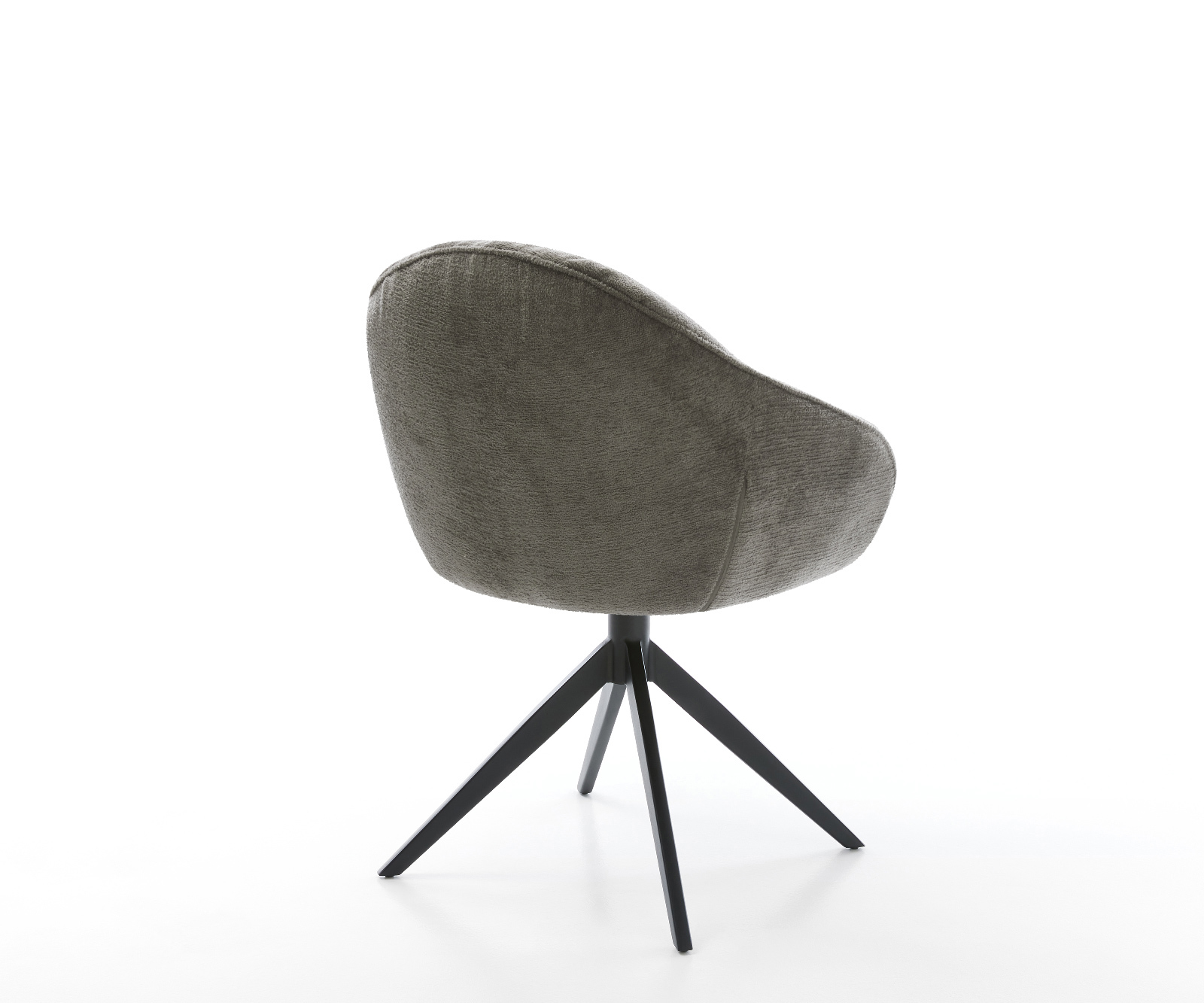 Jídelní židle Gaio-Flex bouclé Měkký tmavě béžová křížová podnož široká černá 360° otočný houpací funkce - Obrázek 5