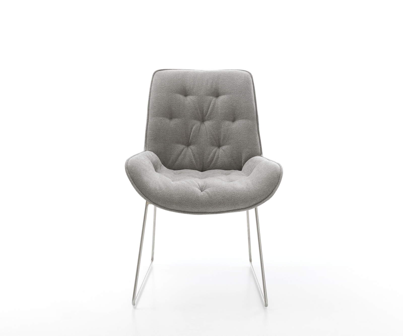 Jídelní židle Taimi-Flex látka Měkký šedá tenká podnož nerezová ocel - Obrázek 2