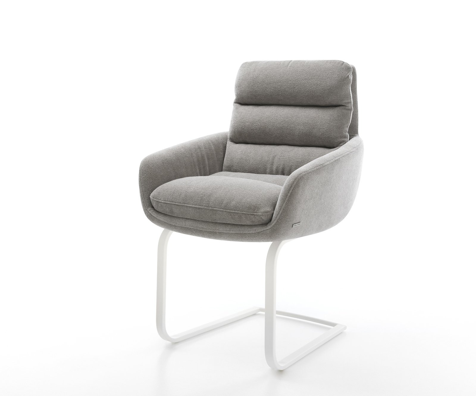 Jídelní židle Abelia-Flex s područkami strukturovaná látka Měkký šedá jídelní židle plochá bílá