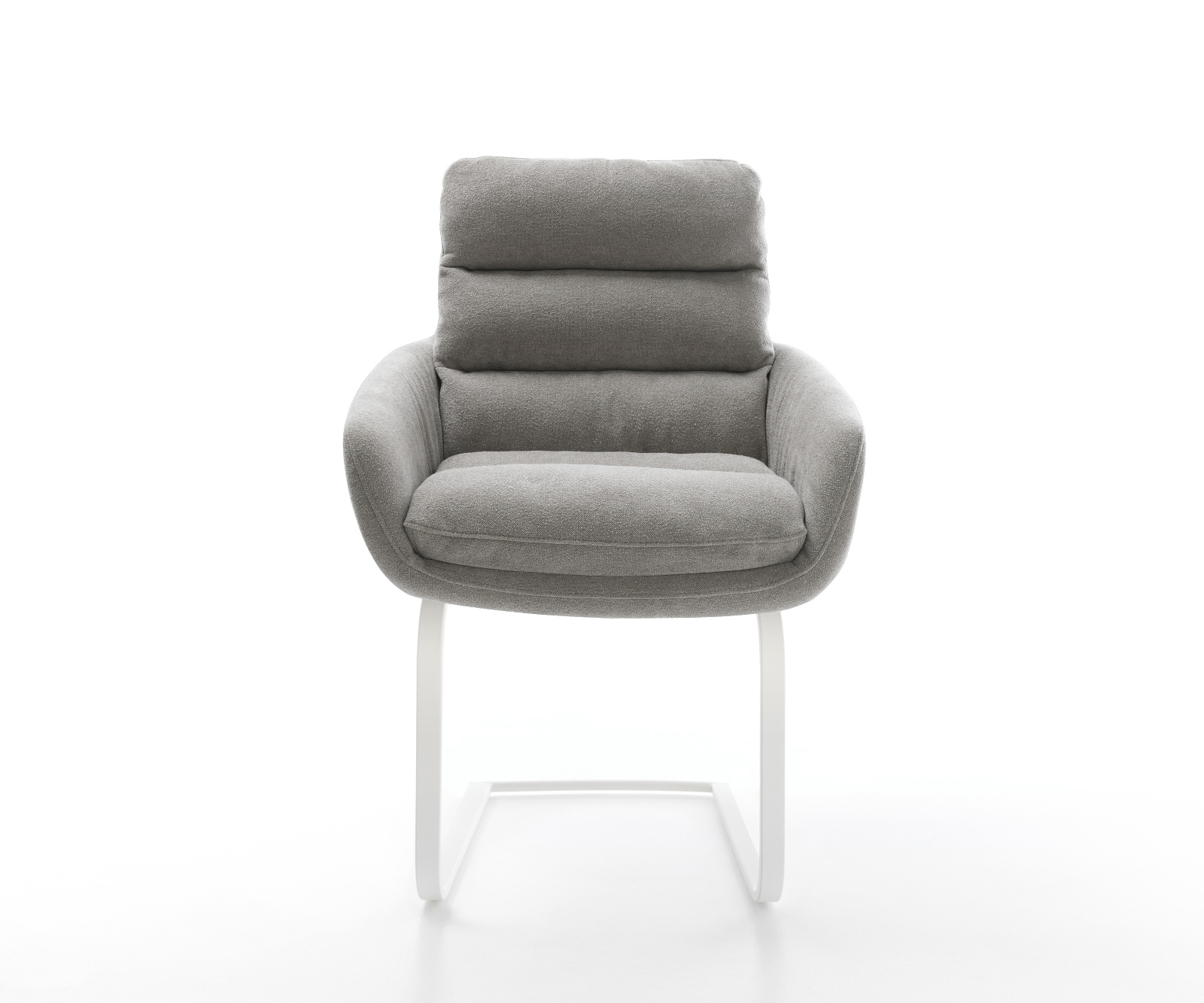 Jídelní židle Abelia-Flex s područkami strukturovaná látka Měkký šedá jídelní židle plochá bílá - Obrázek 2