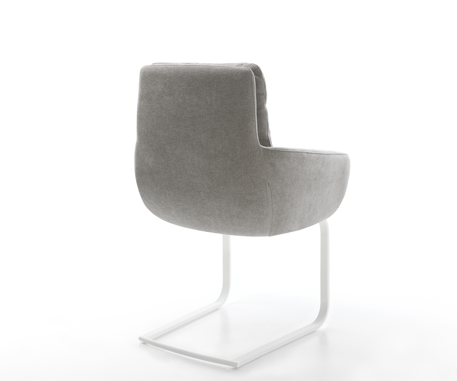 Jídelní židle Abelia-Flex s područkami strukturovaná látka Měkký šedá jídelní židle plochá bílá - Obrázek 5