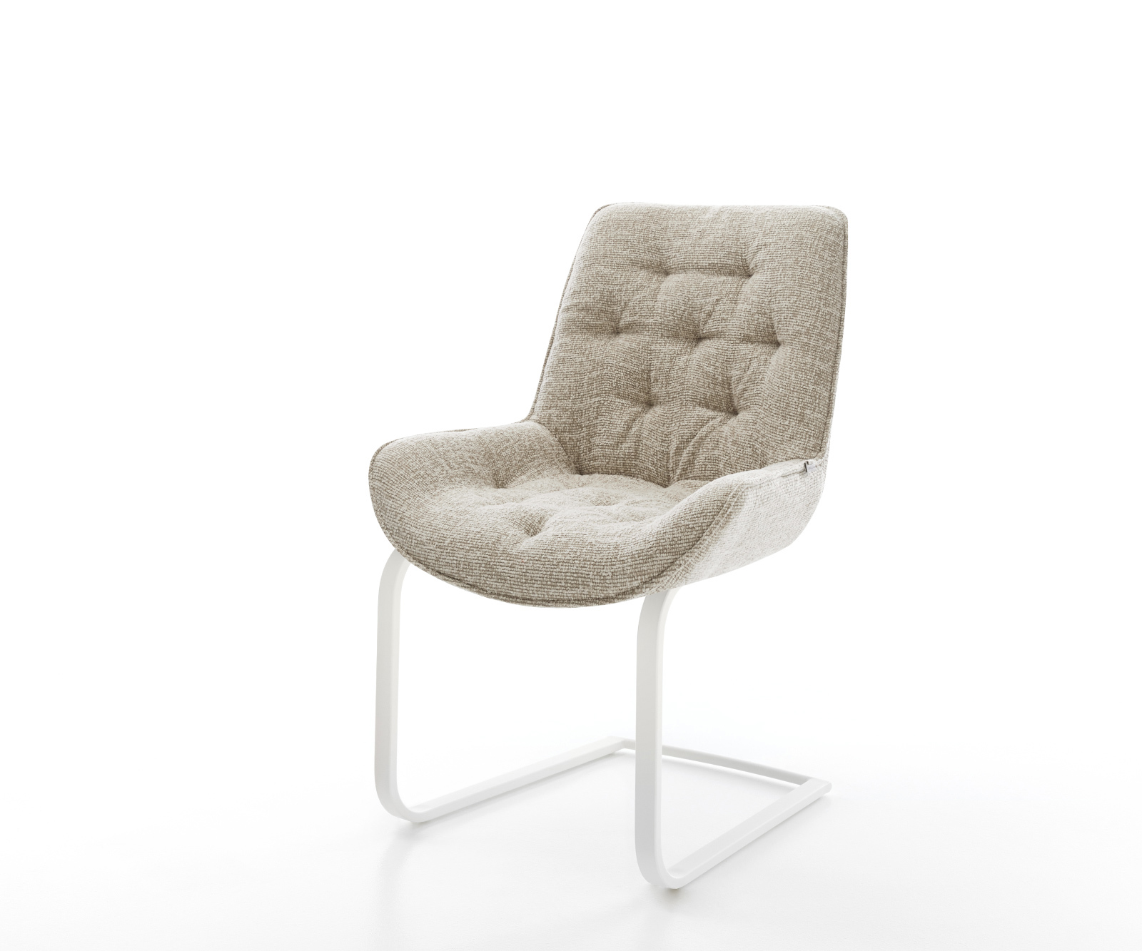 Jídelní židle Taimi-Flex tkanina Měkký béžová jídelní židle plochá bílá