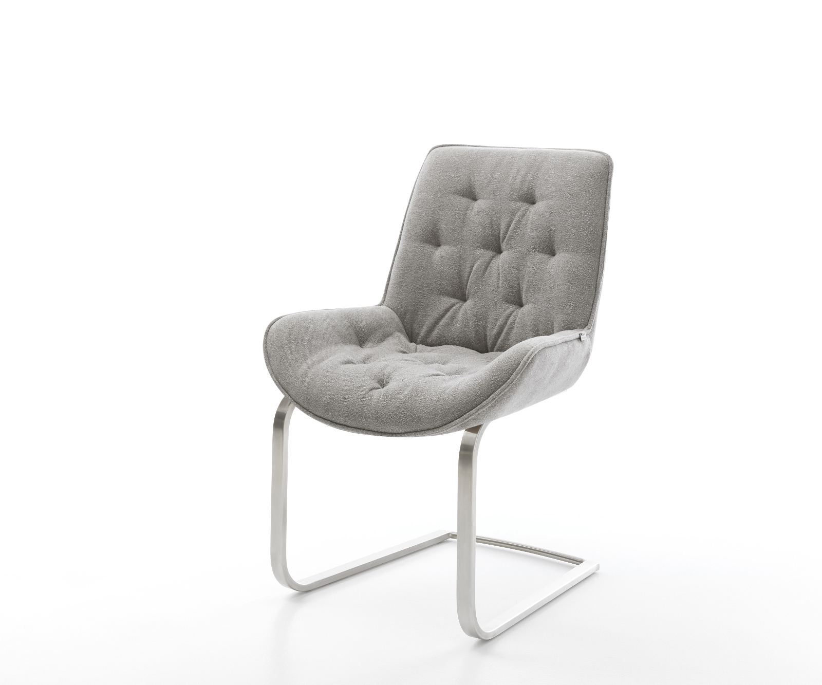 Jídelní židle Taimi-Flex látka Měkký šedá jídelní židle plochý nerezová ocel