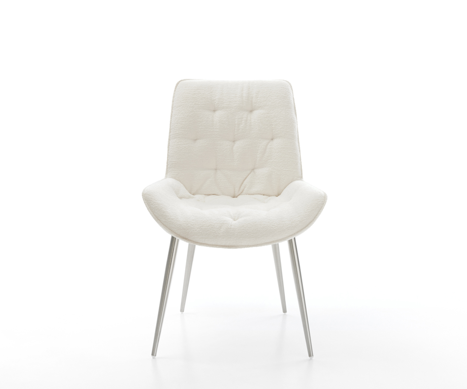 Jídelní židle Taimi-Flex bouclé měkký béžová 4-nohá zúžená nerezová ocel - Obrázek 2