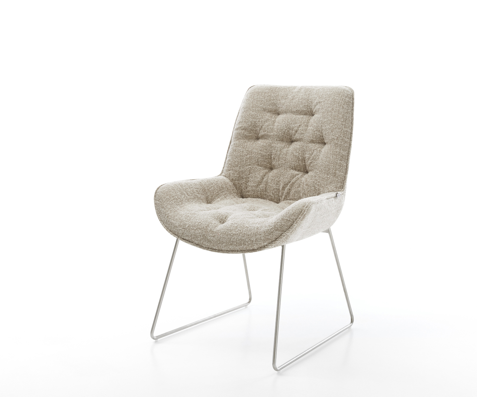 Jídelní židle Taimi-Flex látka Měkký béžová tenká podnož nerezová ocel