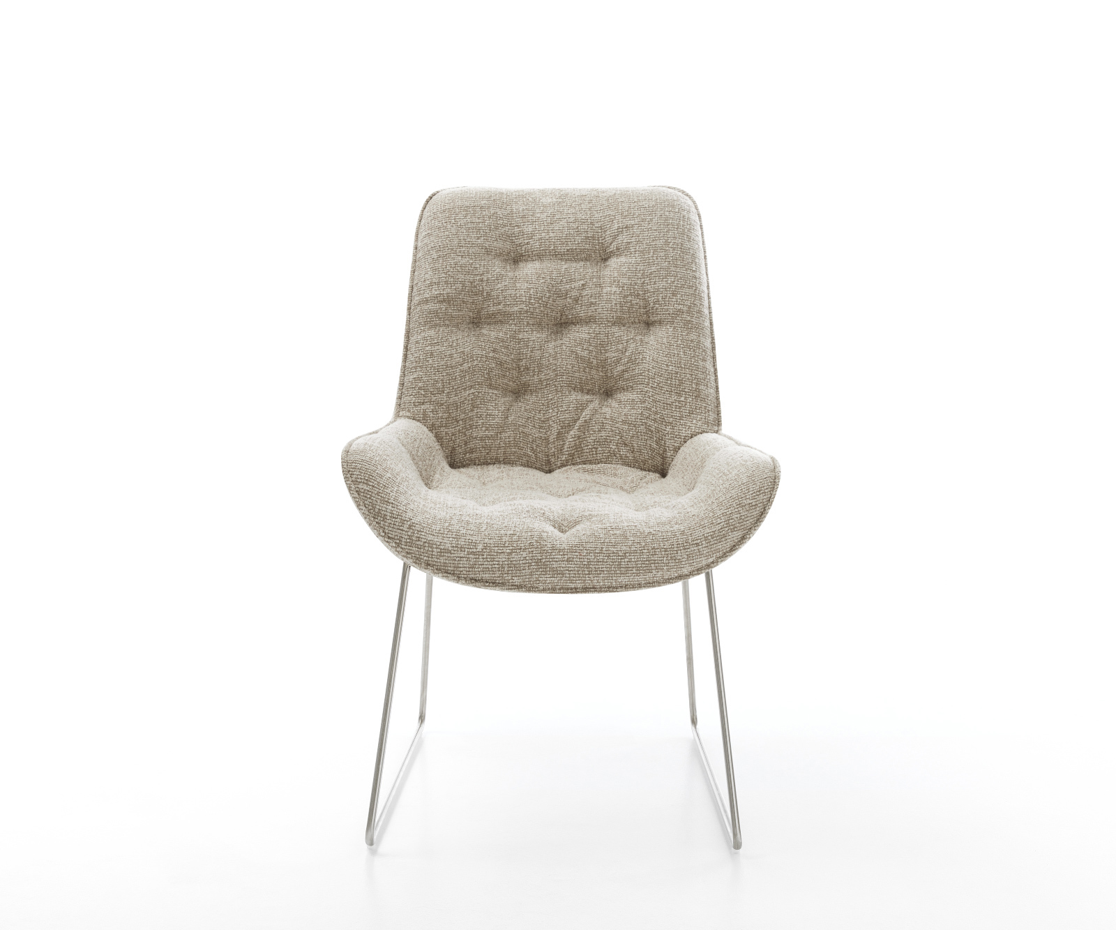 Jídelní židle Taimi-Flex látka Měkký béžová tenká podnož nerezová ocel - Obrázek 2