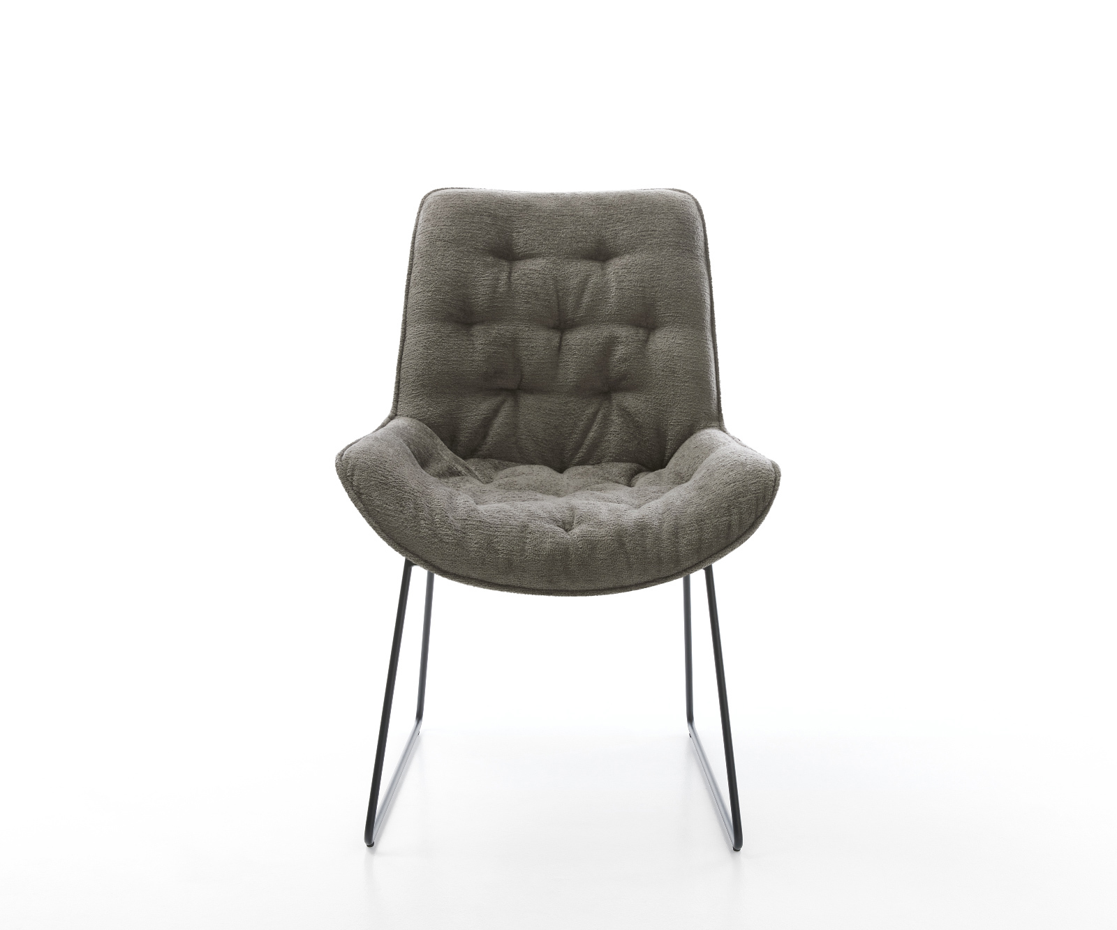 Jídelní židle Taimi-Flex bouclé měkký tmavě béžová tenká podnož černá - Obrázek 2