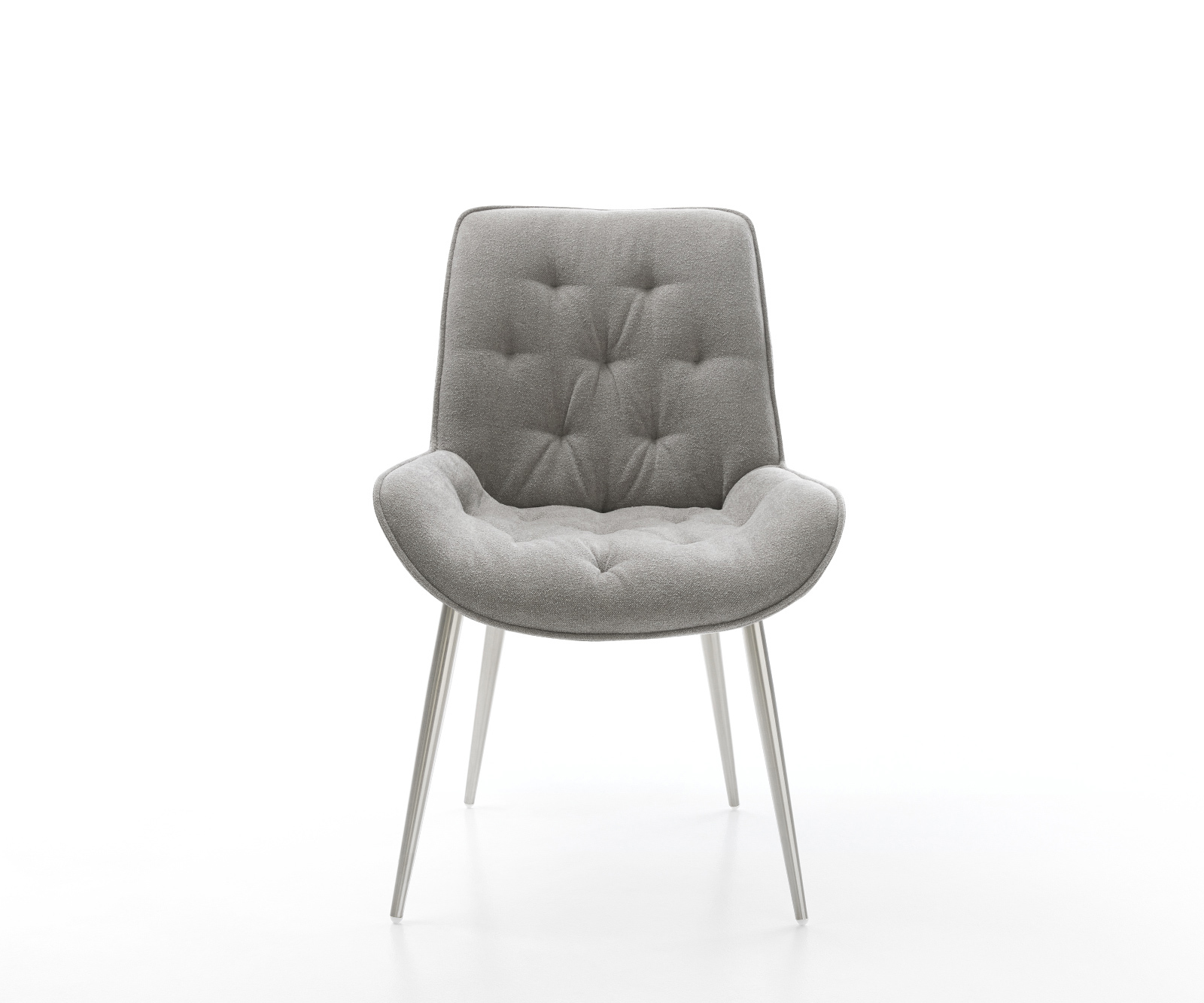 Jídelní židle Taimi-Flex strukturovaná látka Měkký šedá 4-nohá zúžená nerezová ocel - Obrázek 2