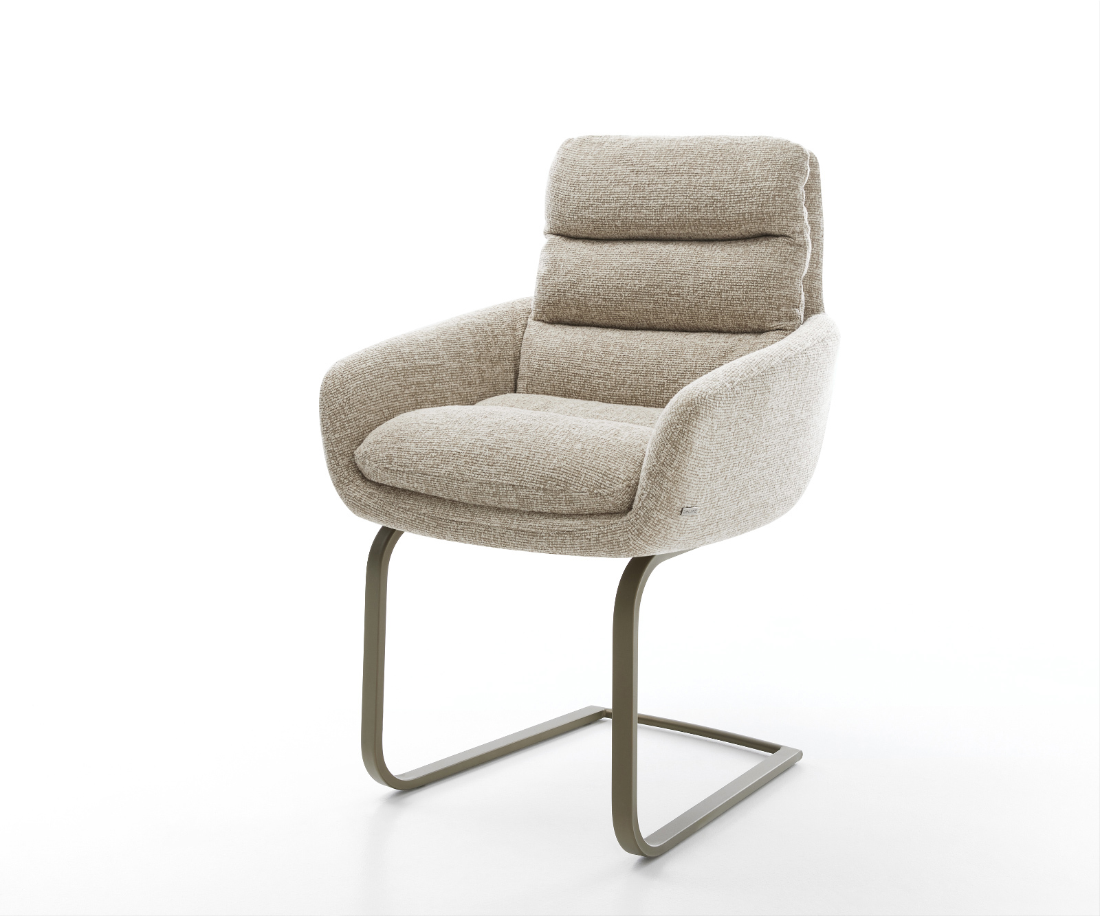 Jídelní židle Abelia-Flex s područkami látka Měkký béžová jídelní židle plochý Titanová barva