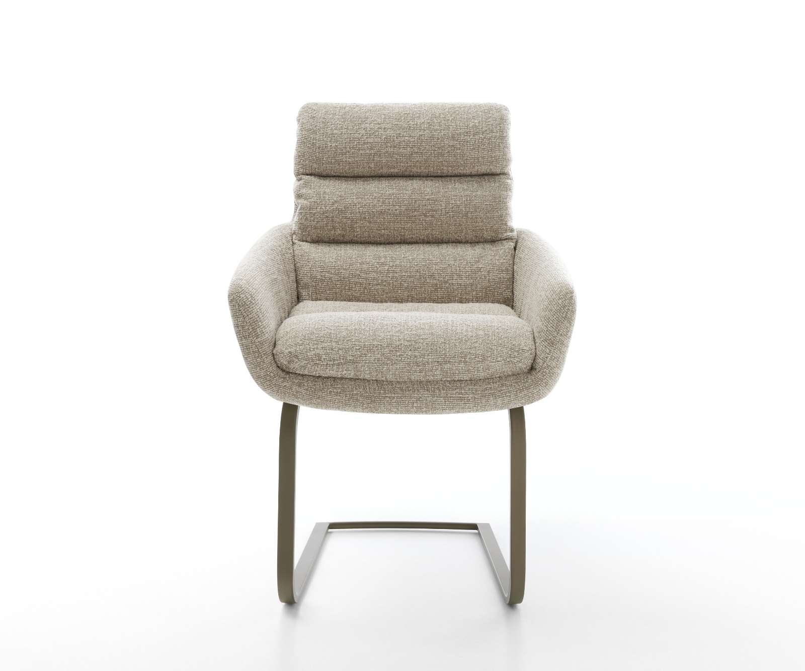 Jídelní židle Abelia-Flex s područkami látka Měkký béžová jídelní židle plochý Titanová barva - Obrázek 2