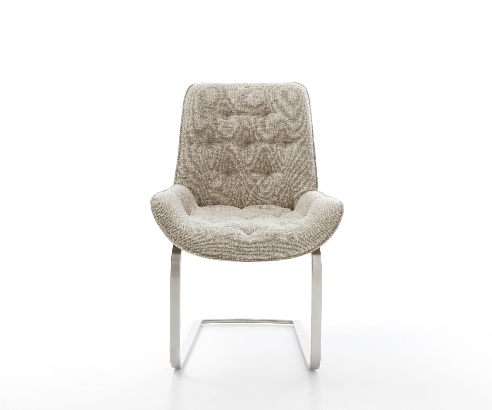 Jídelní židle Taimi-Flex látka Měkký béžová jídelní židle plochý nerezová ocel - Obrázek 2