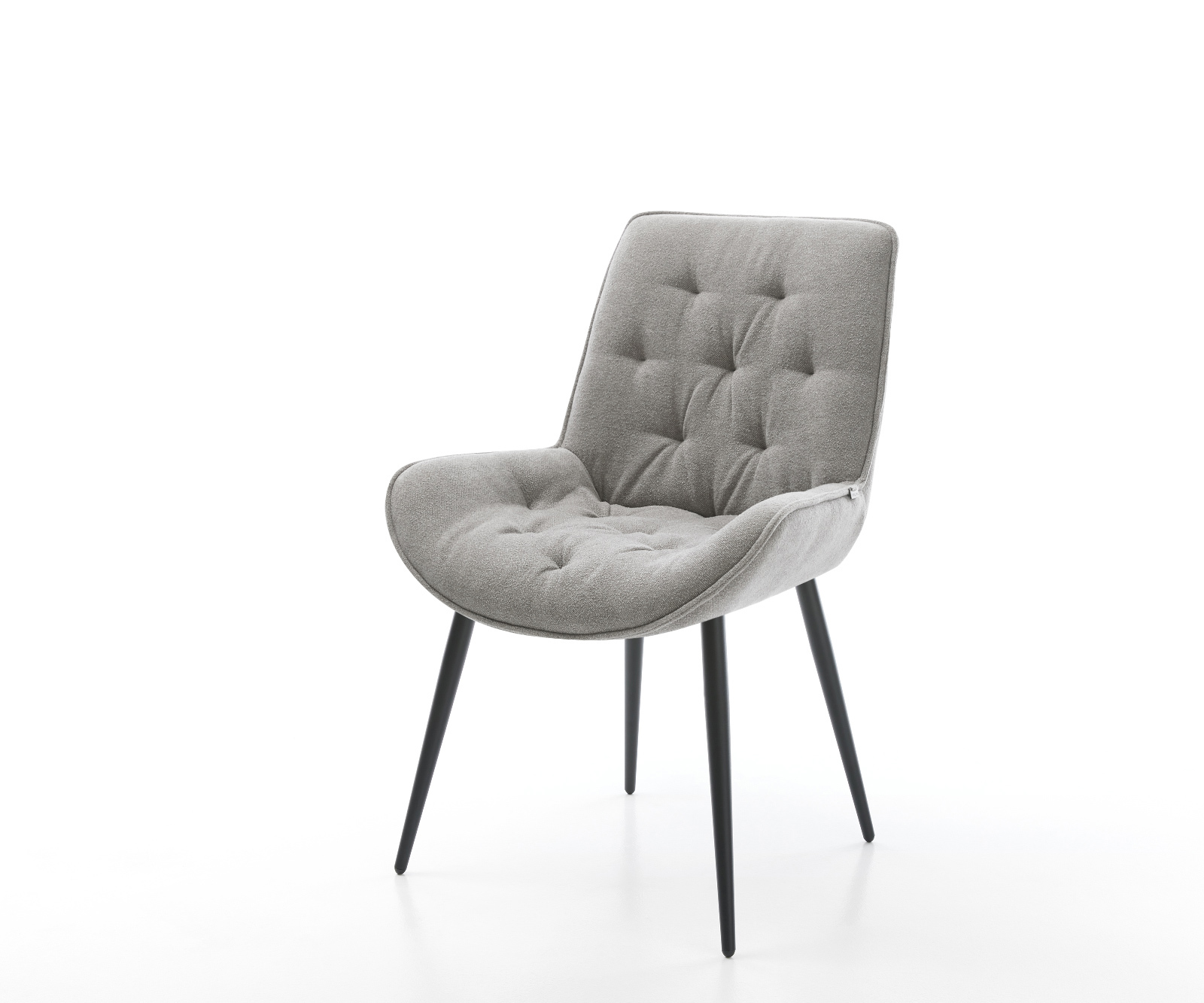 Jídelní židle Taimi-Flex strukturovaná látka Měkký šedá 4-nohá zúžená černá