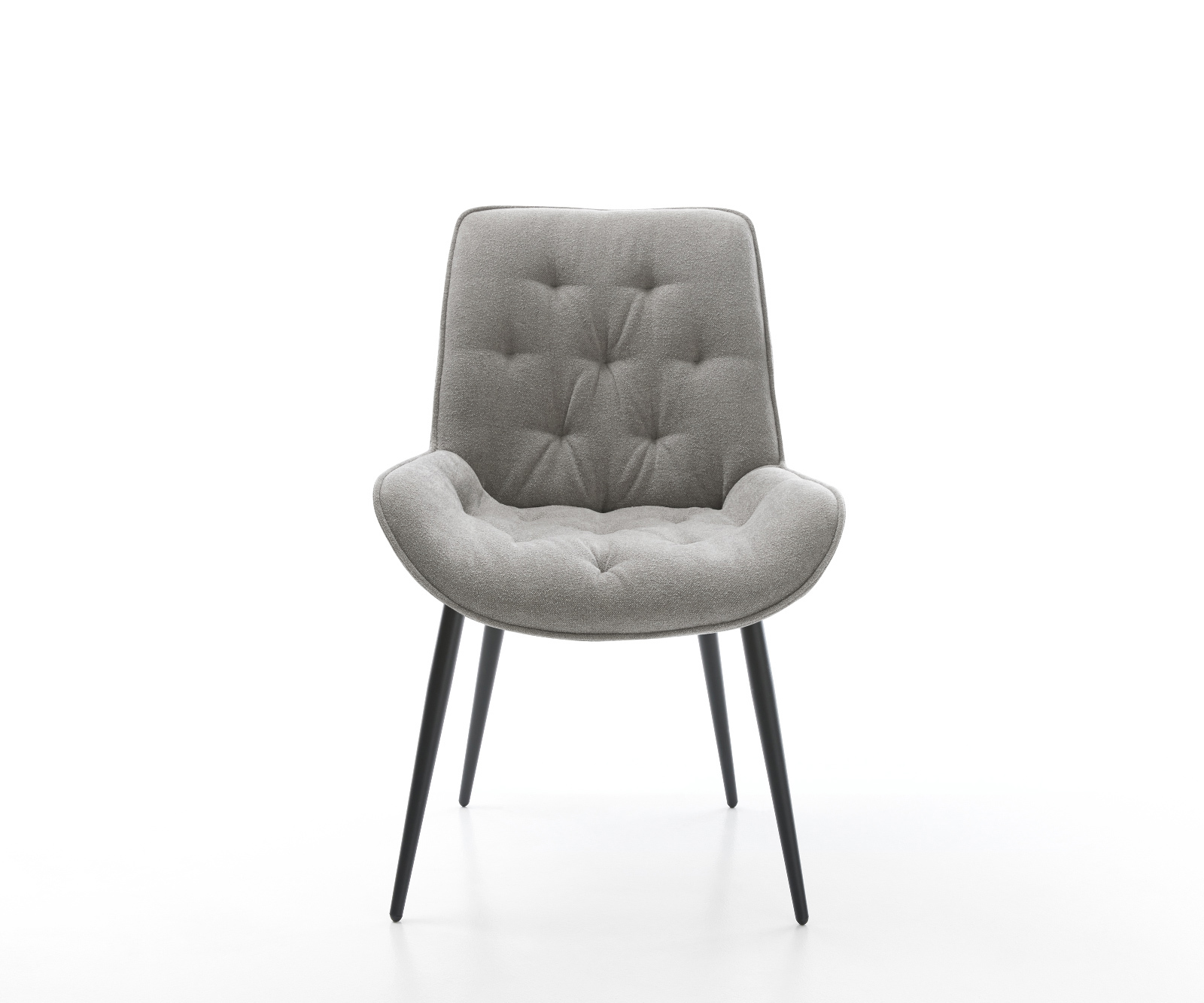 Jídelní židle Taimi-Flex strukturovaná látka Měkký šedá 4-nohá zúžená černá - Obrázek 2