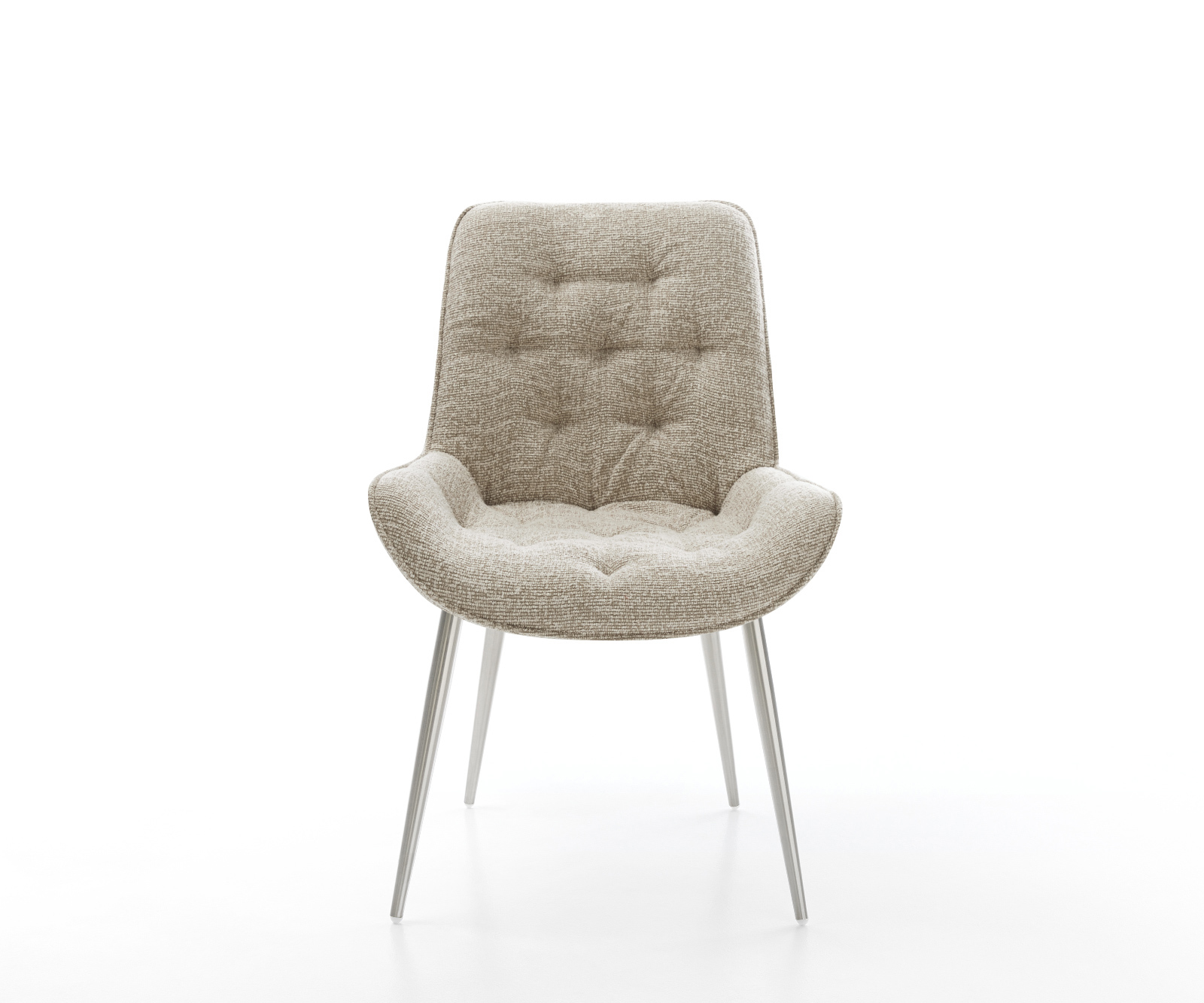 Jídelní židle Taimi-Flex látka Měkký béžová 4-nohá zúžená nerezová ocel - Obrázek 2