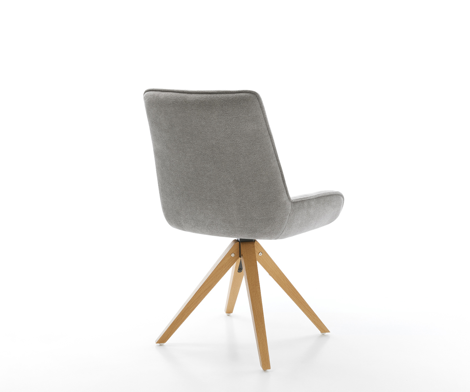 Jídelní židle Taimi-Flex strukturovaná látka Měkký šedá dřevěná podnož hranatá přírodní 180° otočný - Obrázek 5