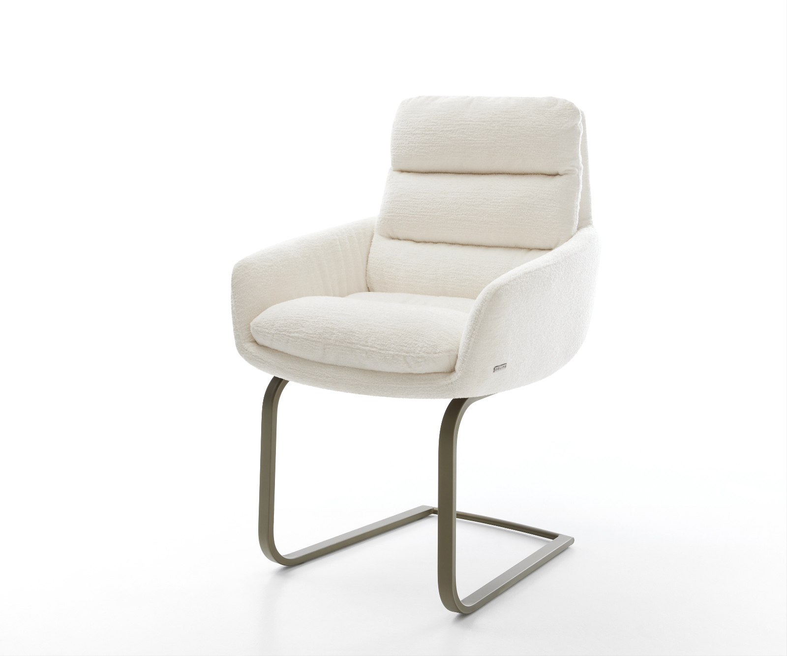 Jídelní židle Abelia-Flex s područkami bouclé měkký béžová jídelní židle plochá titanová barva