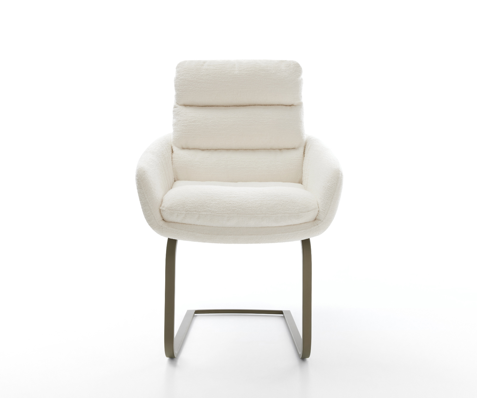 Jídelní židle Abelia-Flex s područkami bouclé měkký béžová jídelní židle plochá titanová barva - Obrázek 2