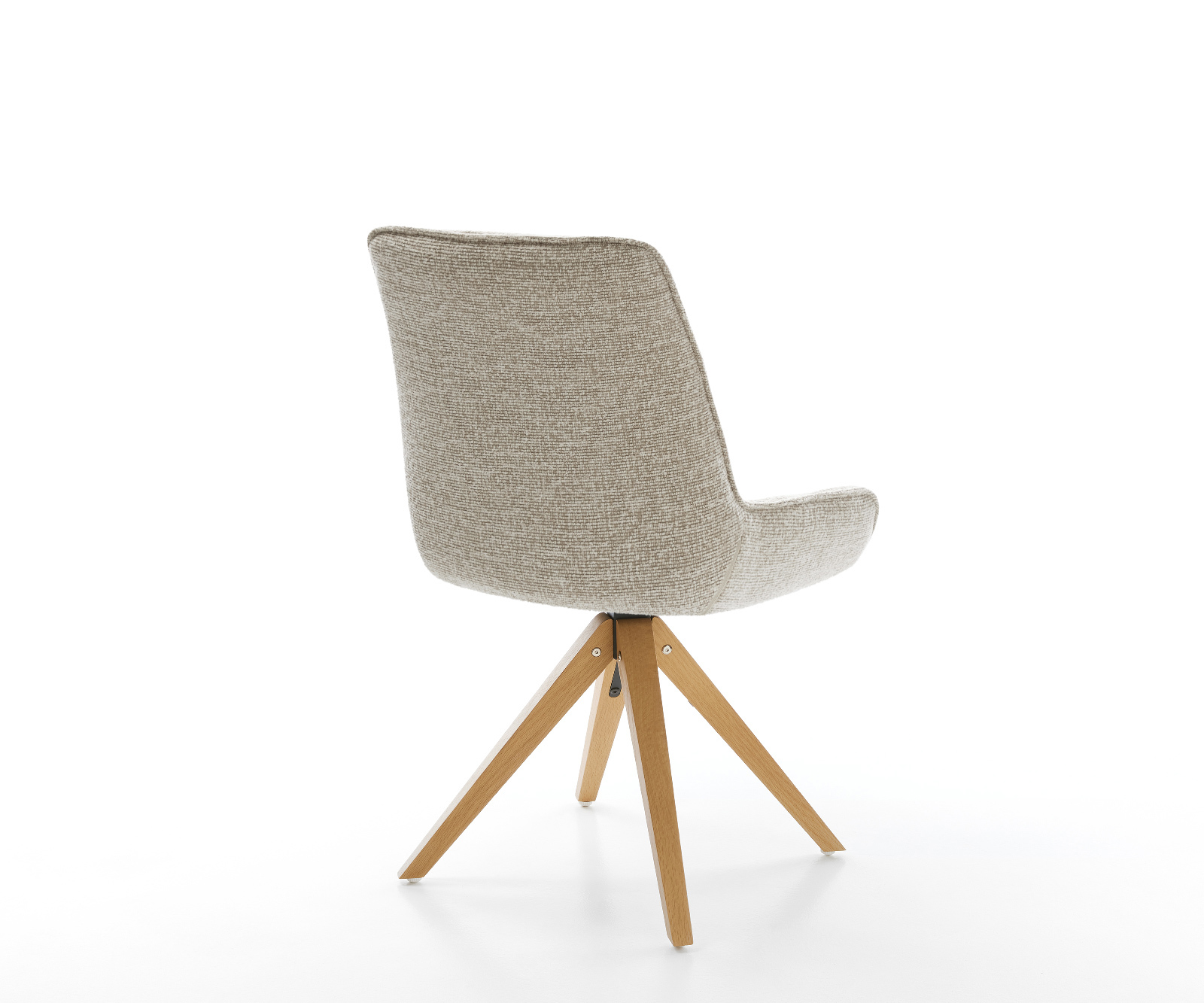 Jídelní židle Taimi-Flex látka Měkký béžová dřevěná podnož hranatý přírodní 180° otočný - Obrázek 5