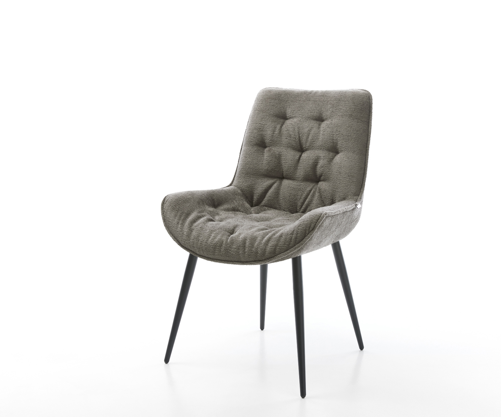 Jídelní židle Taimi-Flex bouclé měkký tmavě béžová 4-nohá zúžená černá