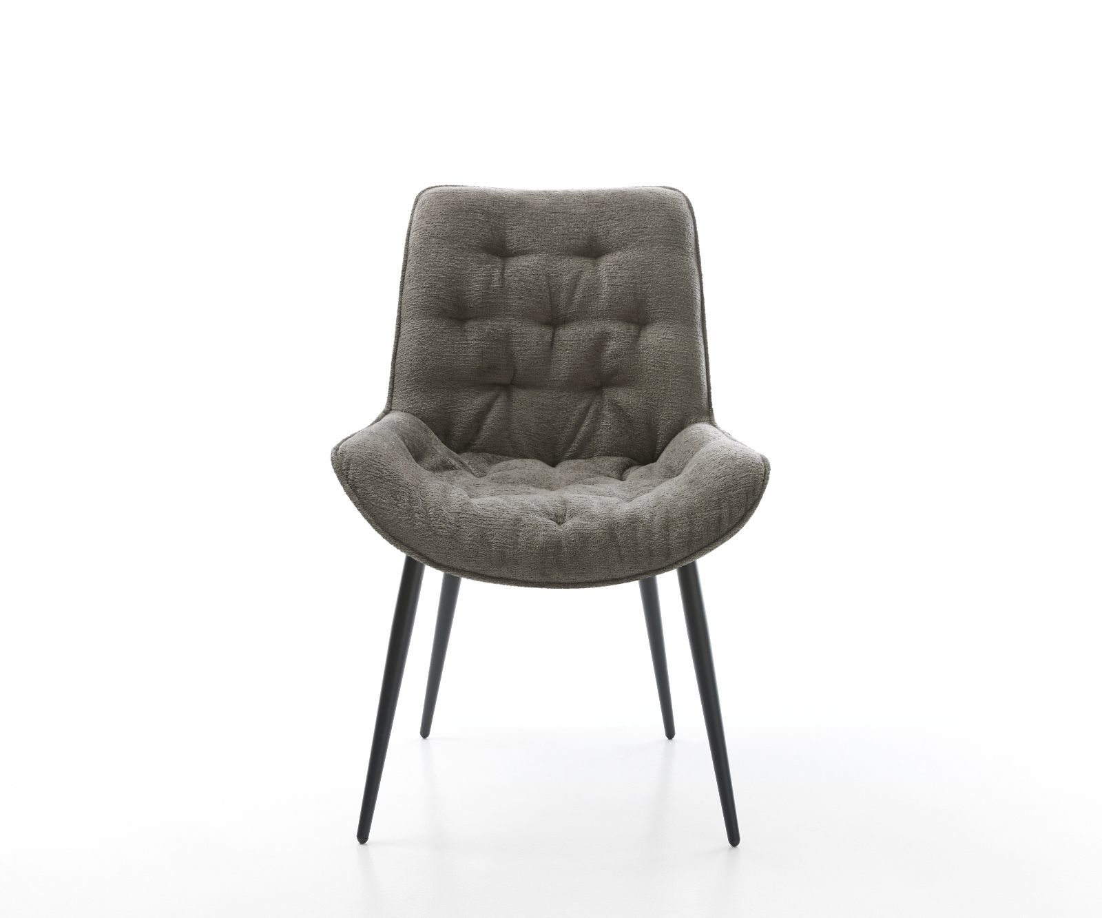 Jídelní židle Taimi-Flex bouclé měkký tmavě béžová 4-nohá zúžená černá - Obrázek 2