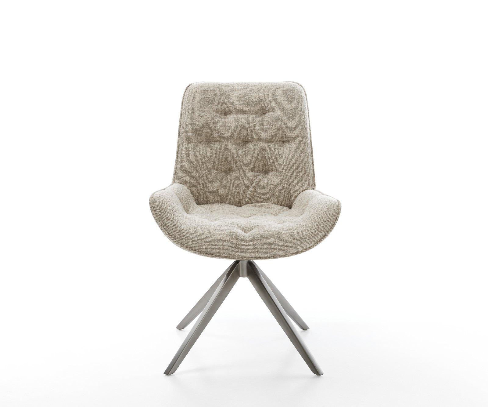 Jídelní židle Taimi-Flex látka Měkký béžová křížová podnož široká grafitová 360° otočný houpací funkce - Obrázek 2